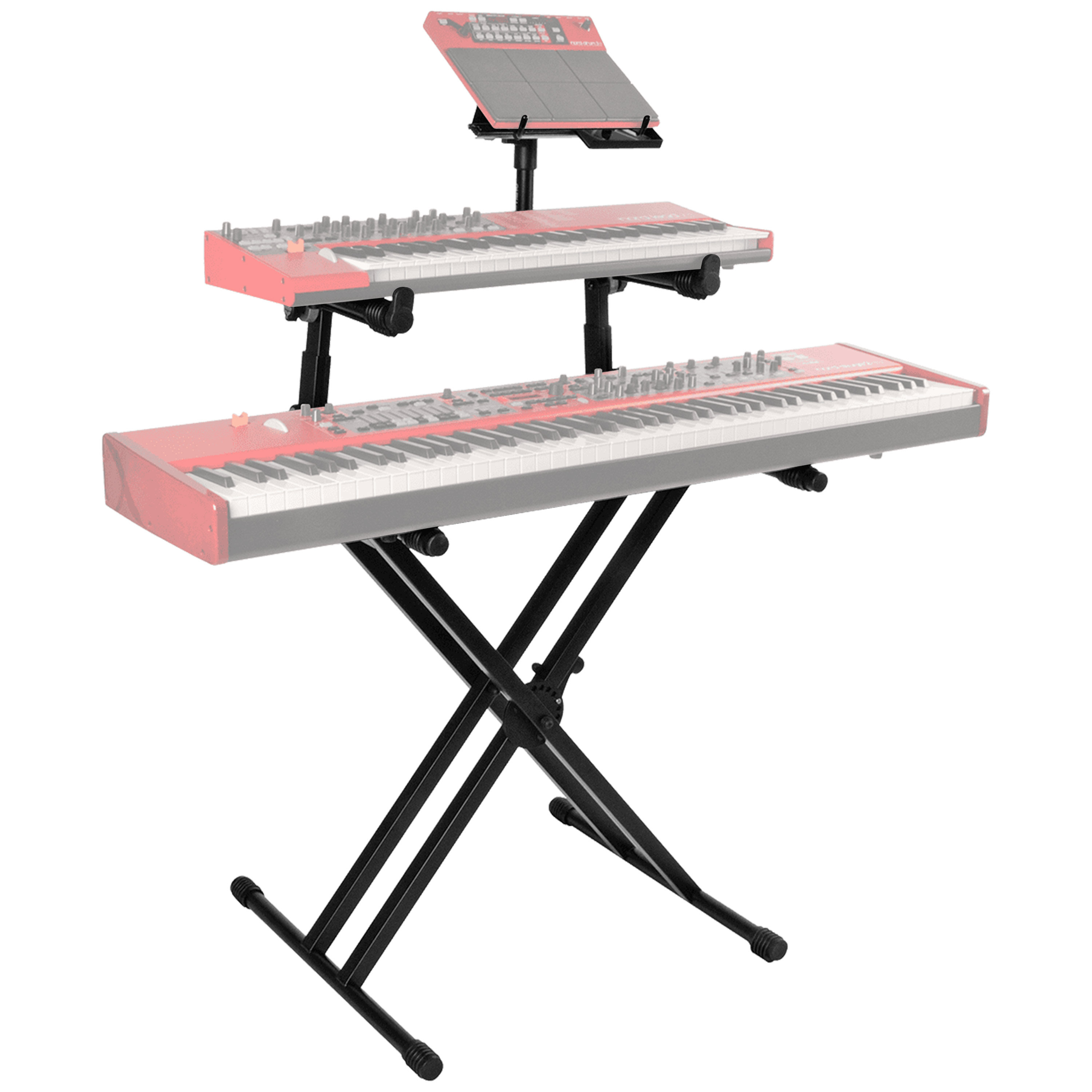 Quik Lok QL742 Stand clavier X double "Pro" 2 niveaux
