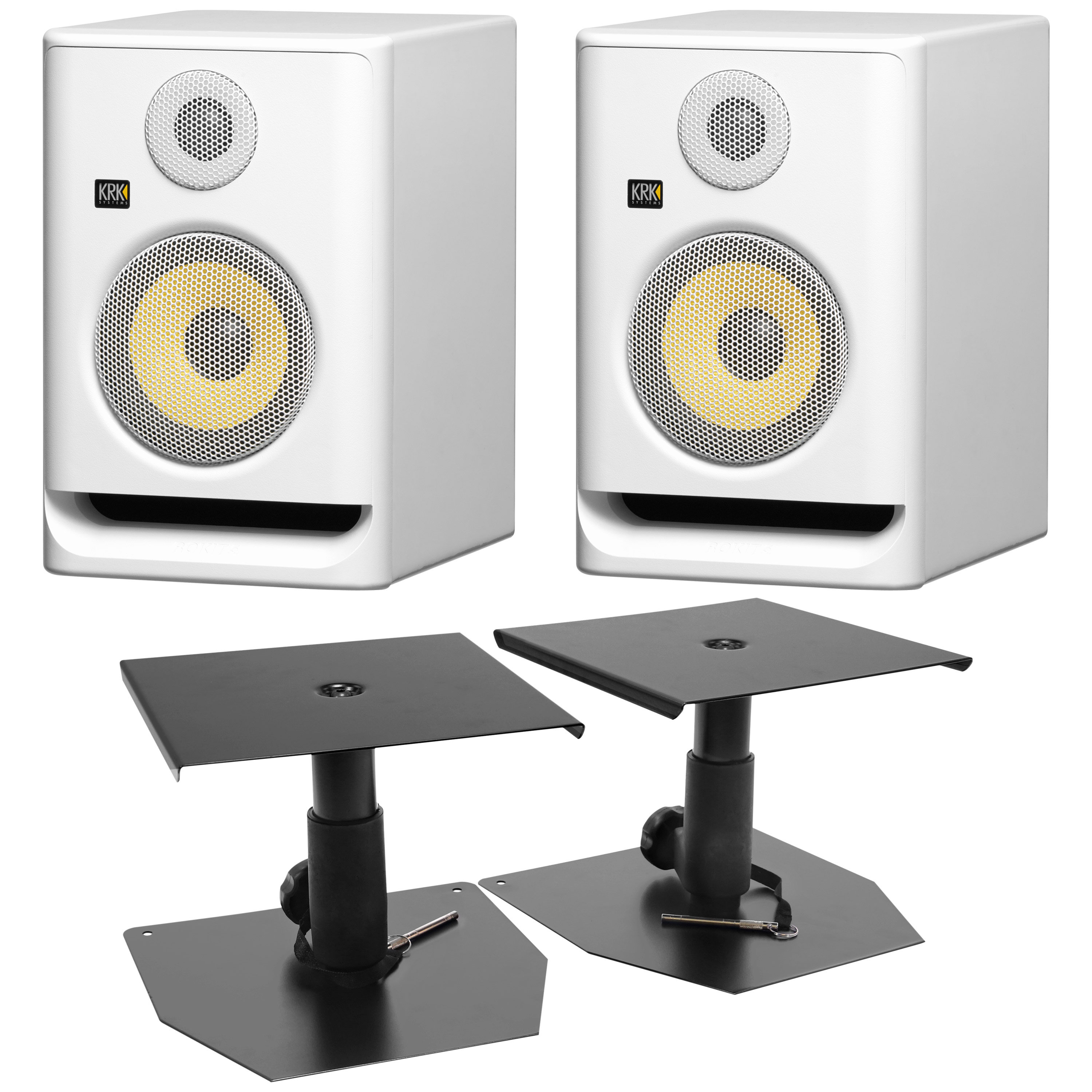Krk RP5 G5 White (La paire) + Supports bas