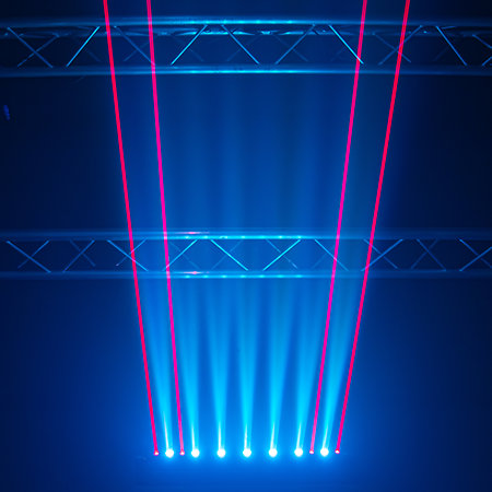Pack LASER Bar 8X500 Red (la paire) + Flight case Evolite