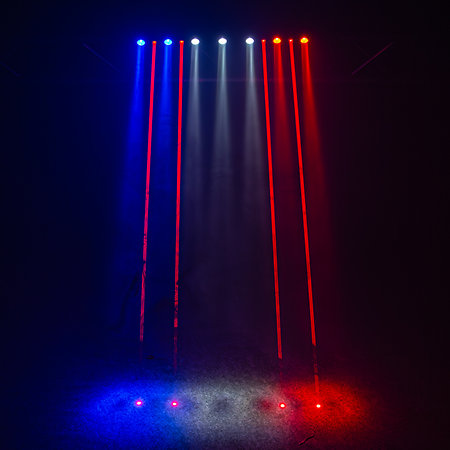 Pack LASER Bar 8X500 Red (la paire) + Flight case Evolite