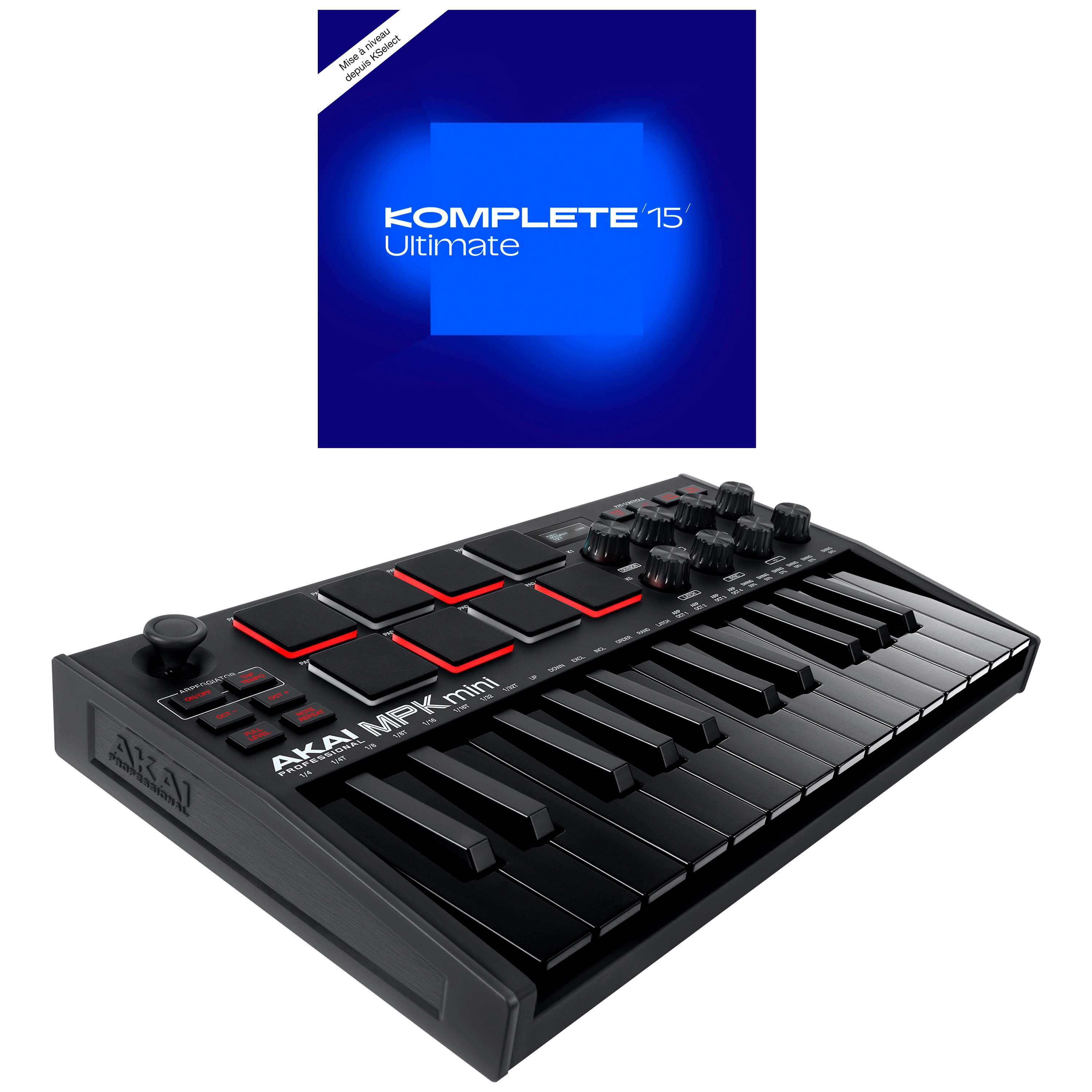 Akai MPK Mini Mk3 Black + Komplete 15 Ultimate upgrade