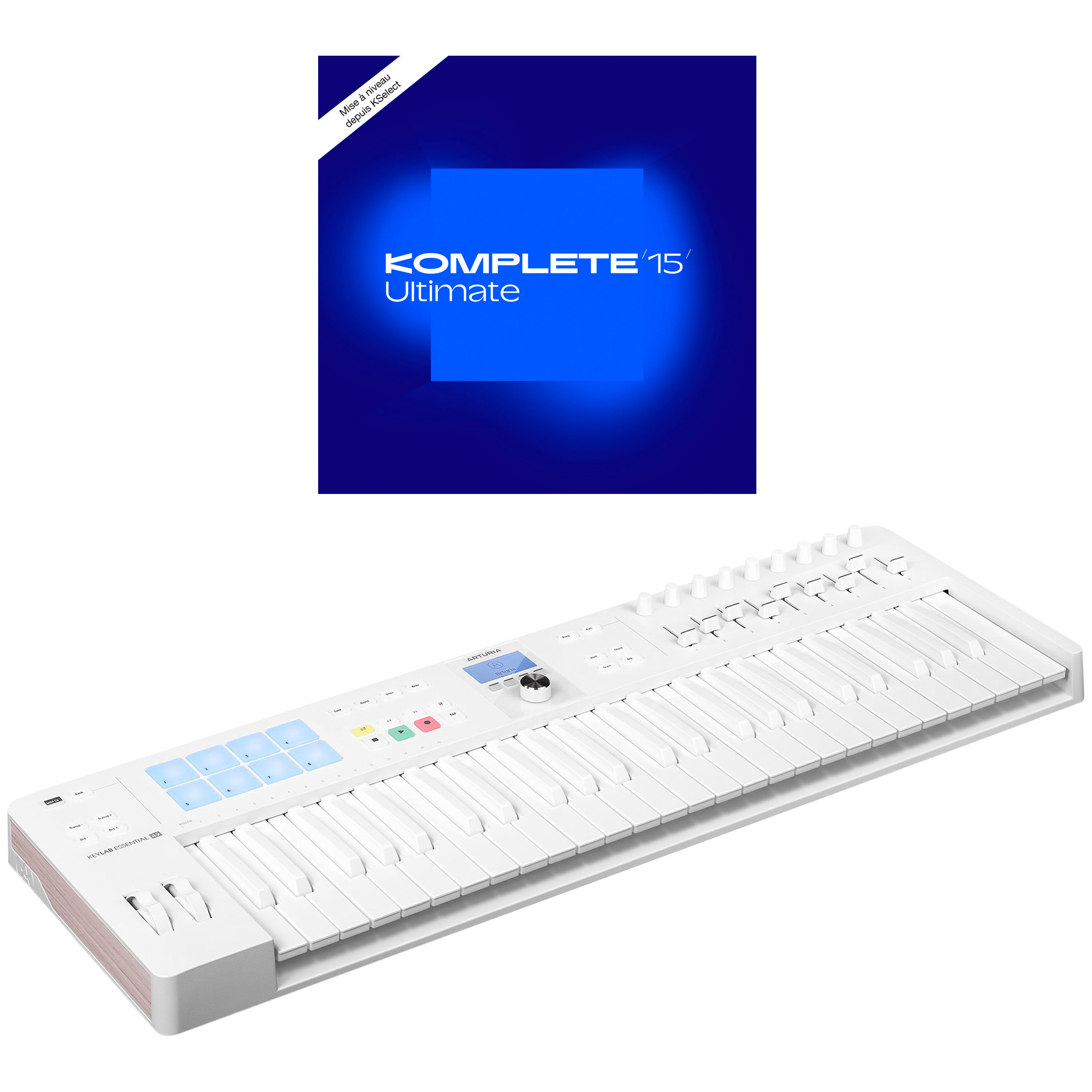 Arturia KeyLab Essential MK3 49 Alpine White + Komplete 15 Ultimate upgrade