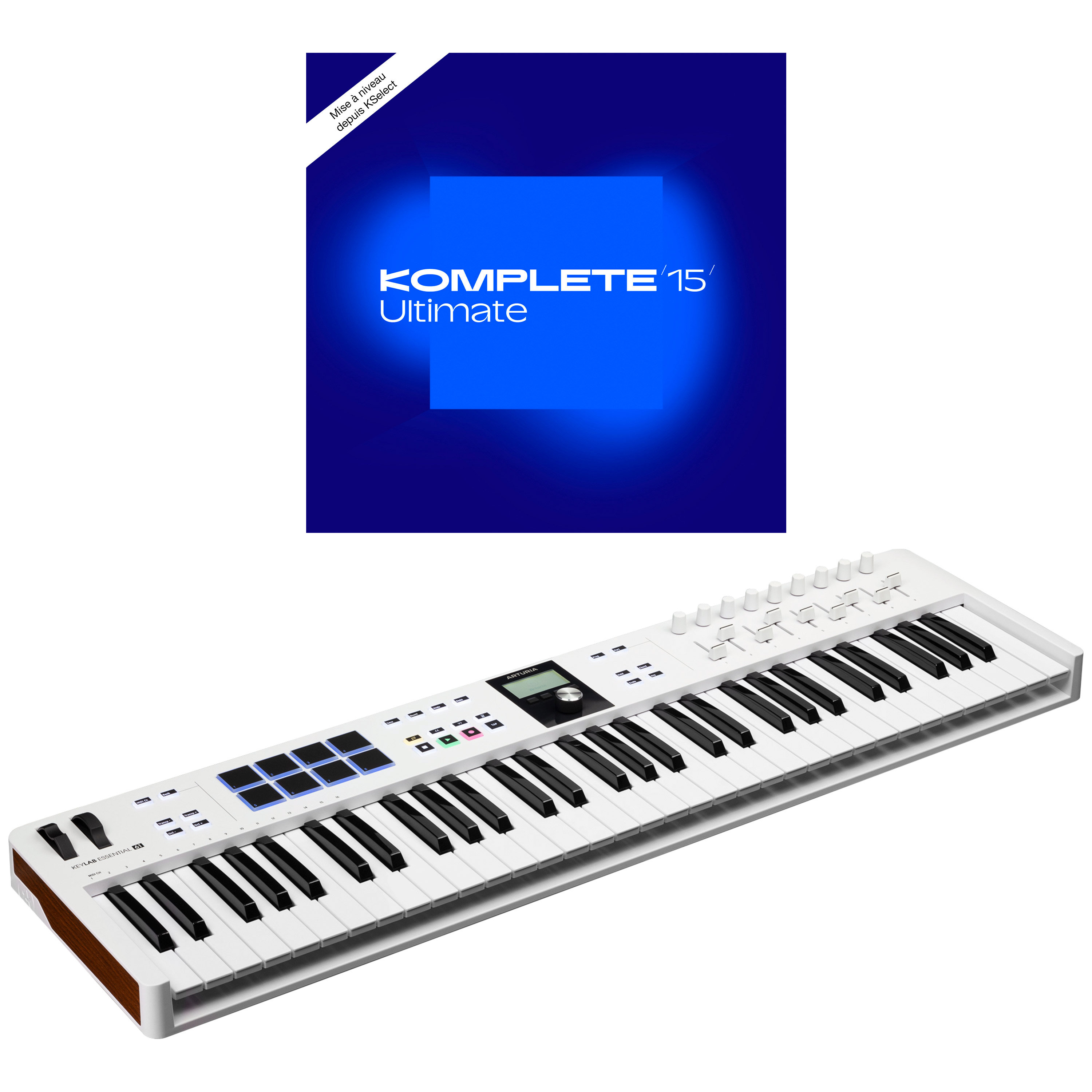 Arturia KeyLab Essential MK3 61 White + Komplete 15 Ultimate upgrade