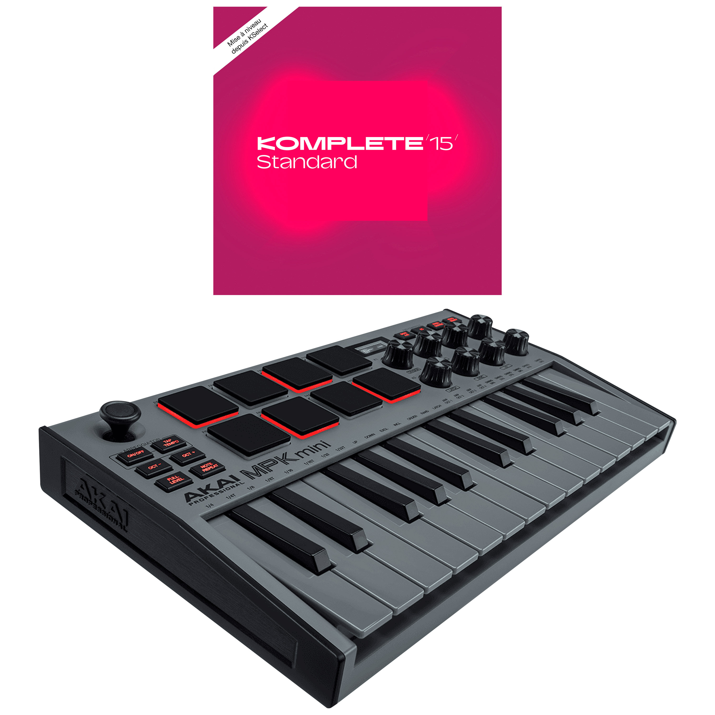 Akai MPK mini Mk3 Grey + Komplete 15 Standard Upgrade