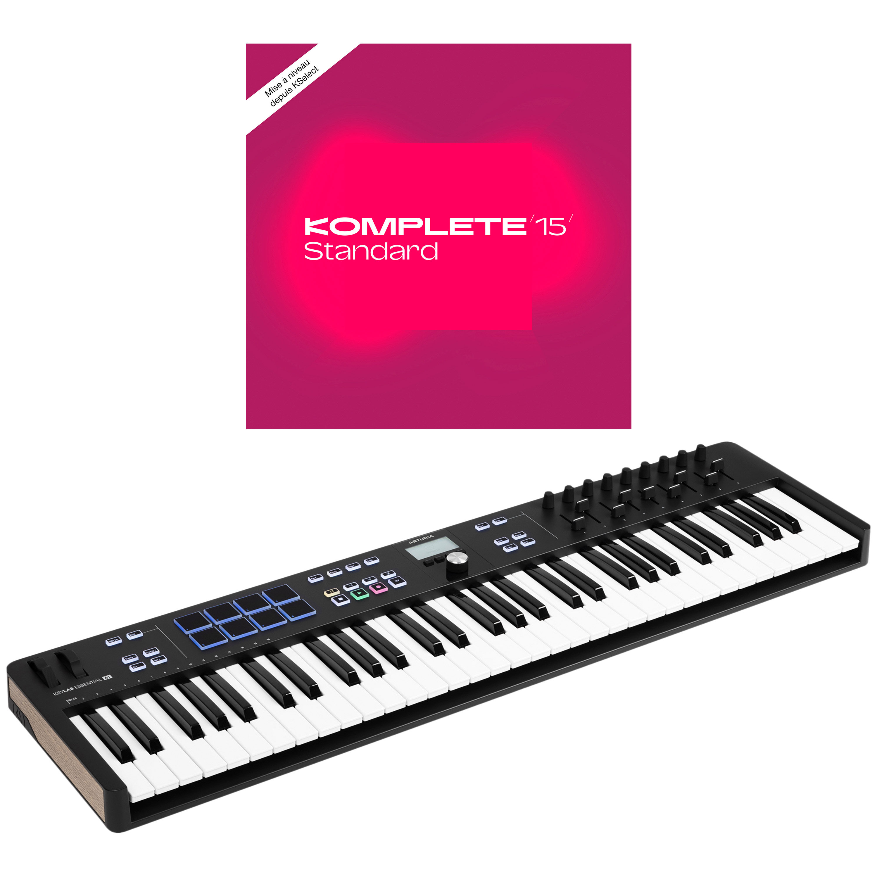 Arturia KeyLab Essential MK3 61 Black + Komplete 15 Standard Upgrade