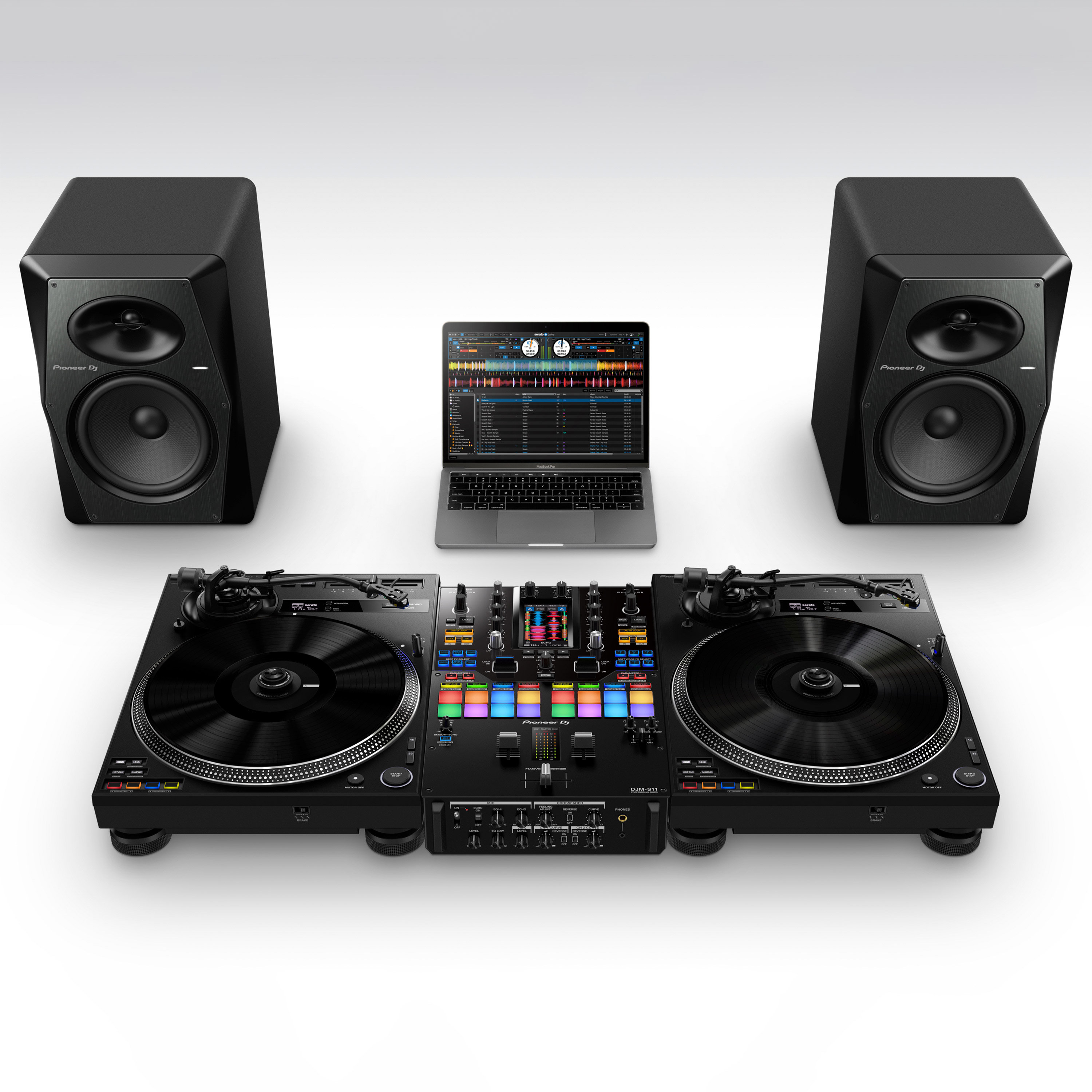 Pioneer DJ Pack PLX-CRSS12 + Turntable Trolley Black
