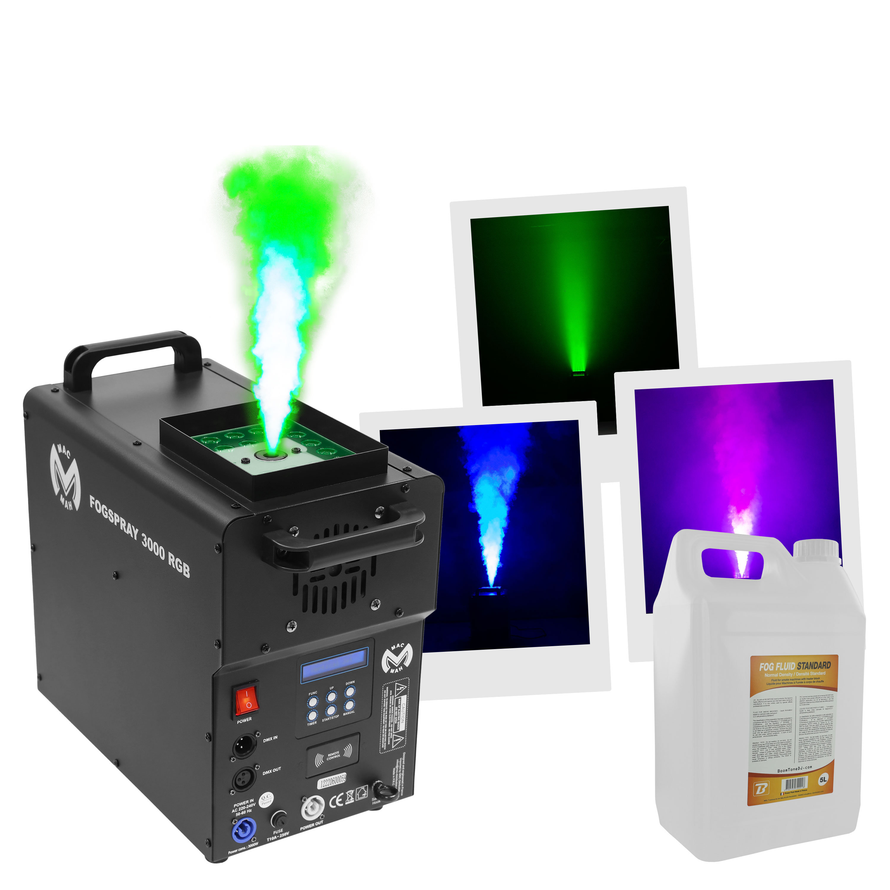 Mac Mah Pack Fog Spray 3000 RGB + Liquide
