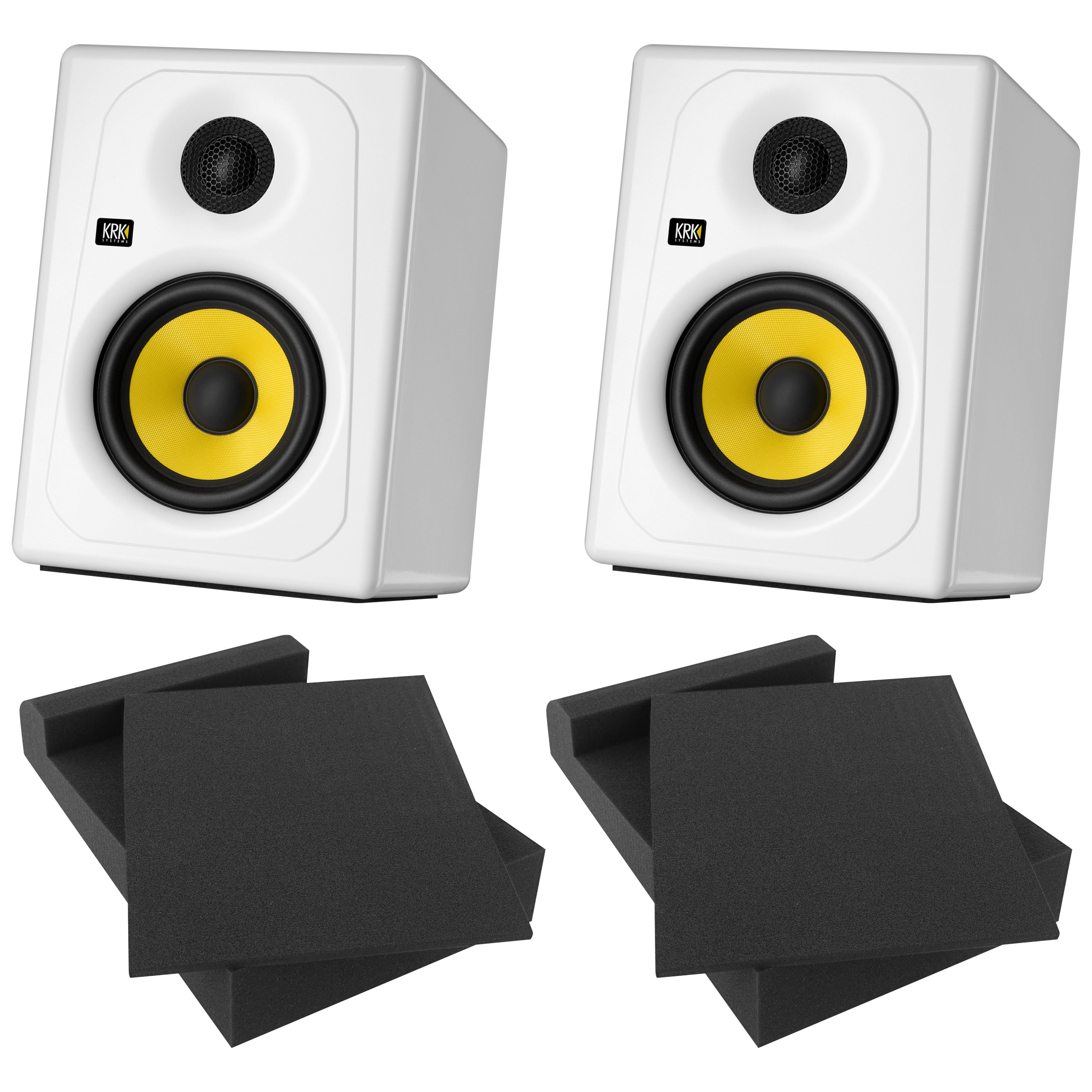 Krk Kreate 5 White + Monisoft (La paire)