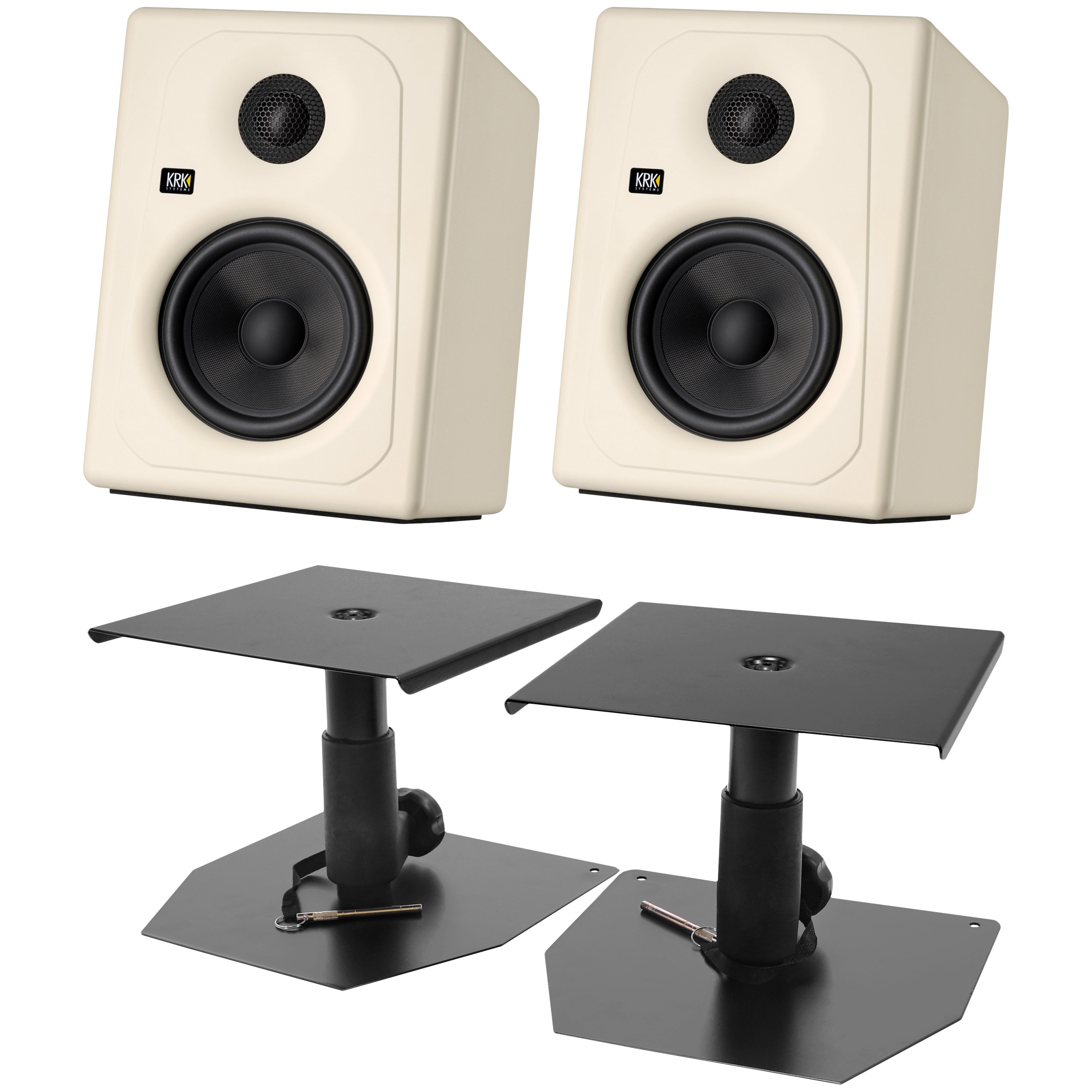 Krk Kreate 5 Latte + Supports bas (La paire)
