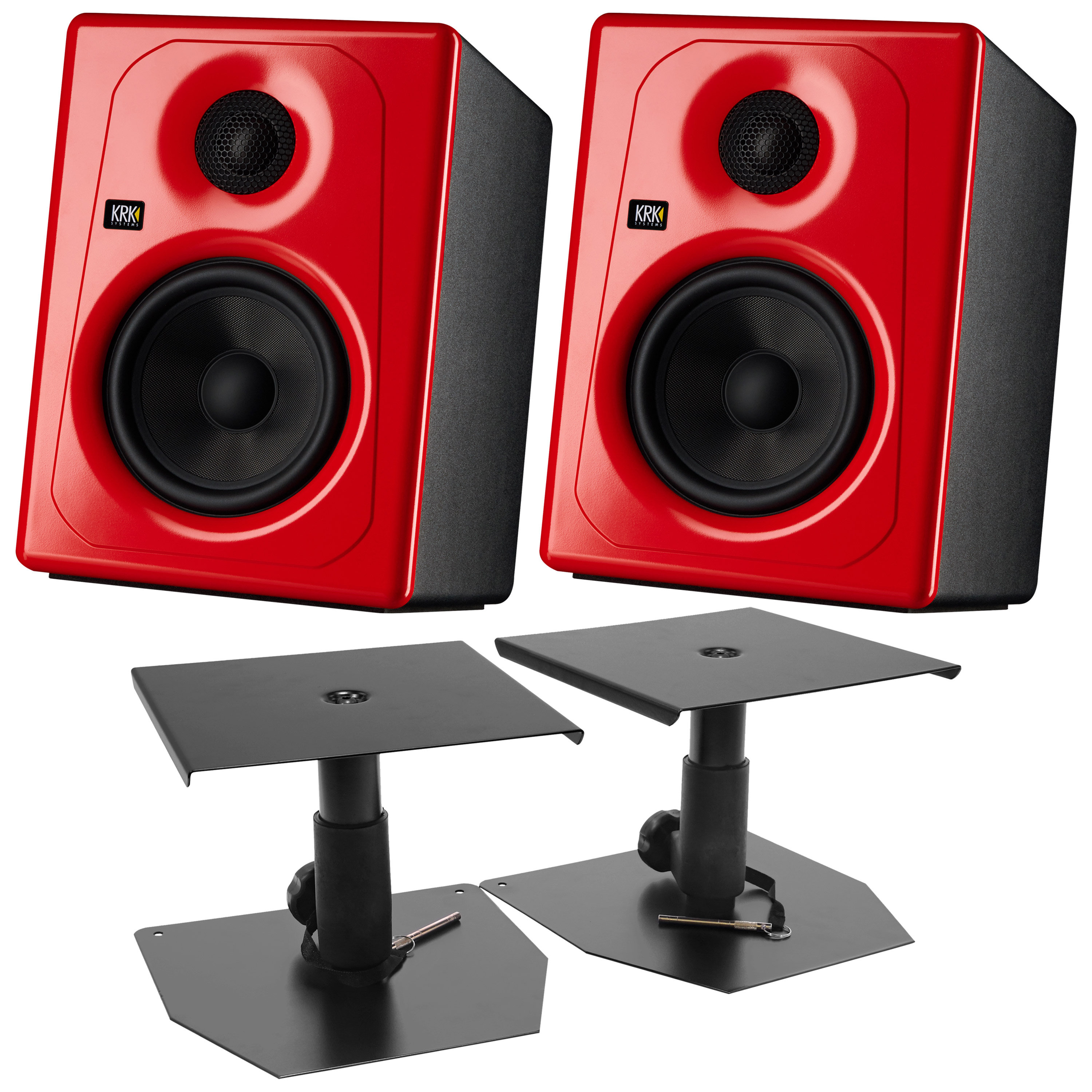 Krk Kreate 5 Scarlett Studio + Supports bas (La paire)