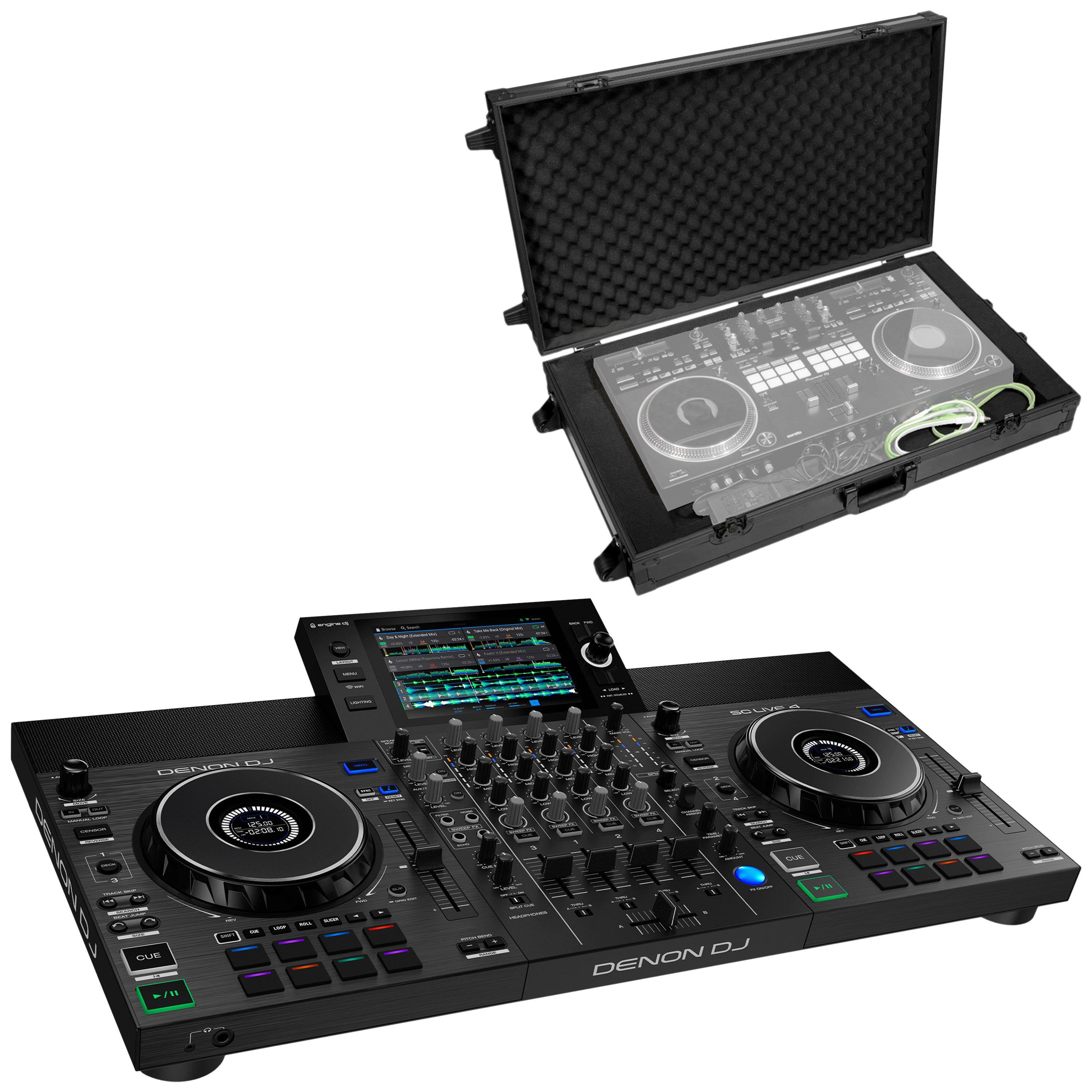 Denon DJ Pack SC Live 4 + Flight case XL XZ RX3 Prime 4 Black