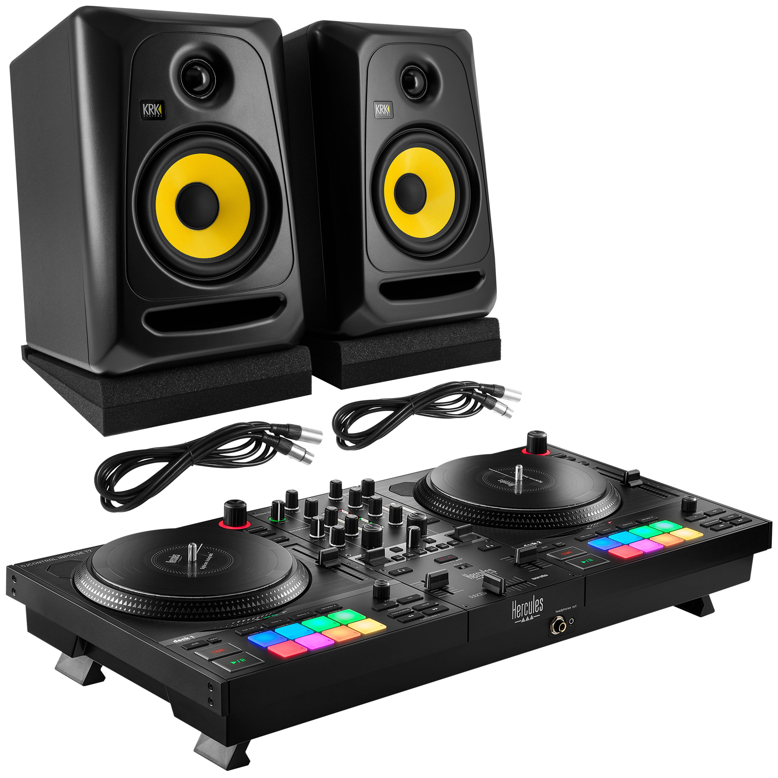 Hercules DJ Pack DJ Control Inpulse T7 + Classic 5 Monitor (la paire)