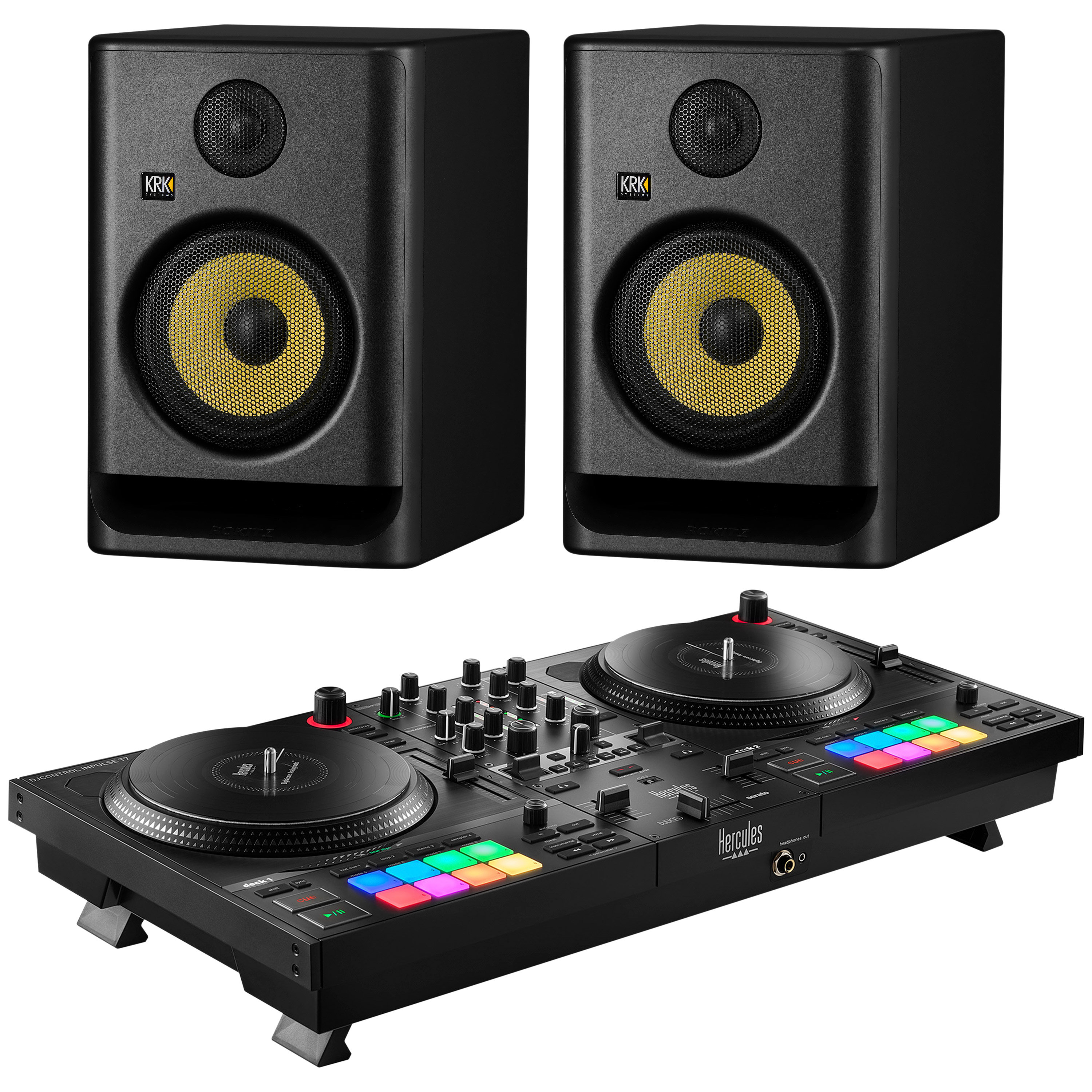 Hercules DJ Pack DJ Control Inpulse T7 + Rokit RP7 G5 (La paire)
