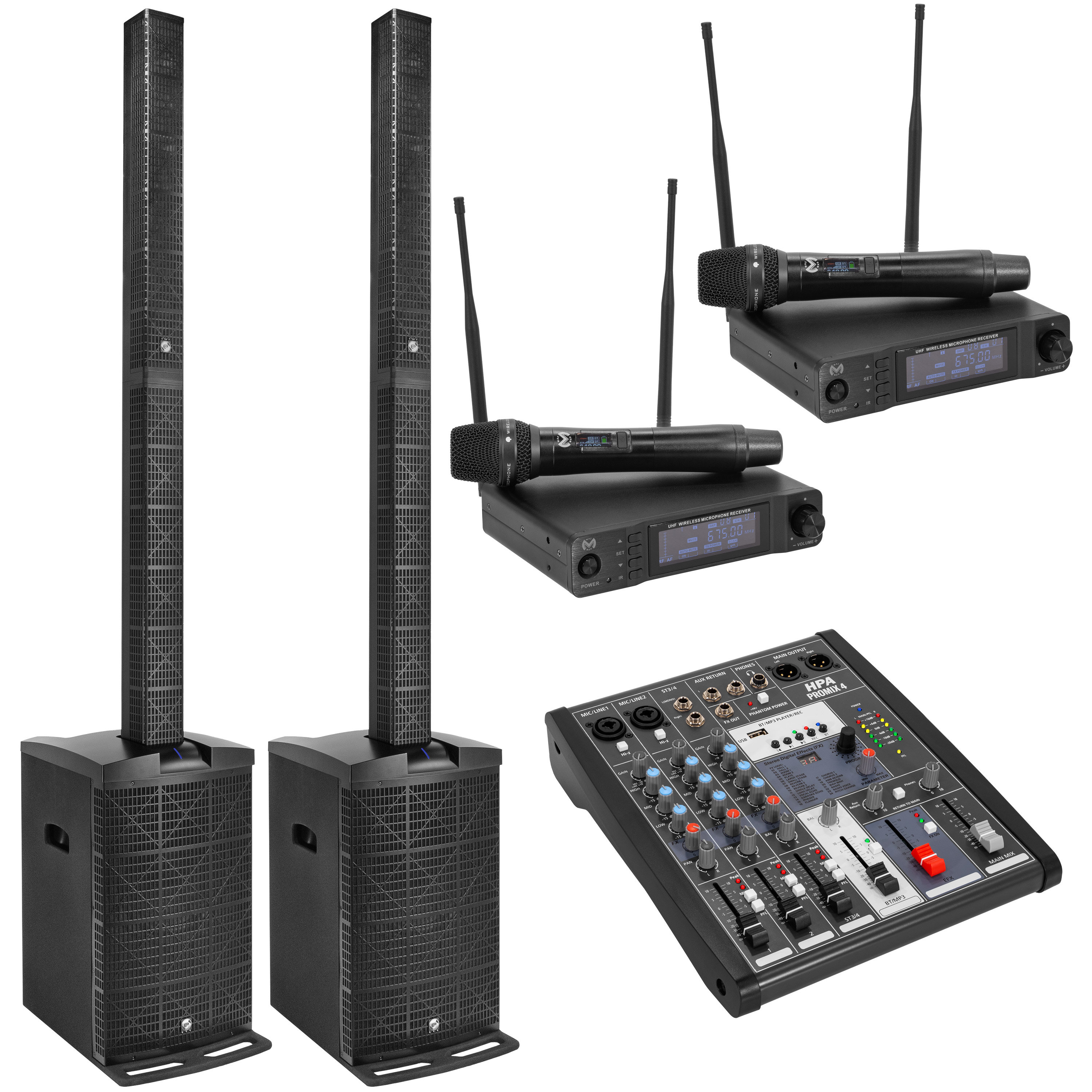 Elokance Pack Tower 12 (la paire) + 2 Micros sans fil + Console