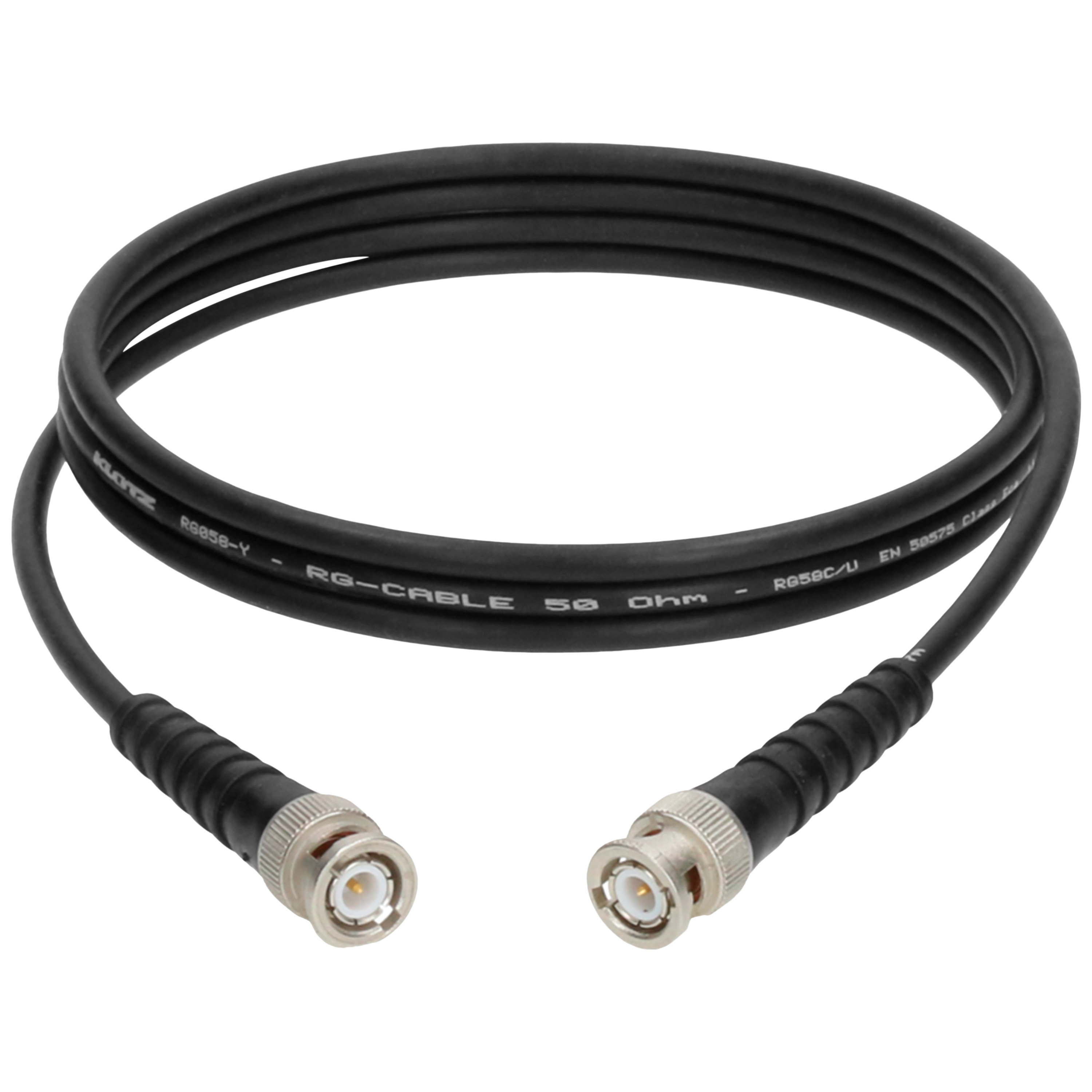 Klotz Câble coaxial flexible de 50 Ohm - RG58C/U avec fiches BNC, 50 m