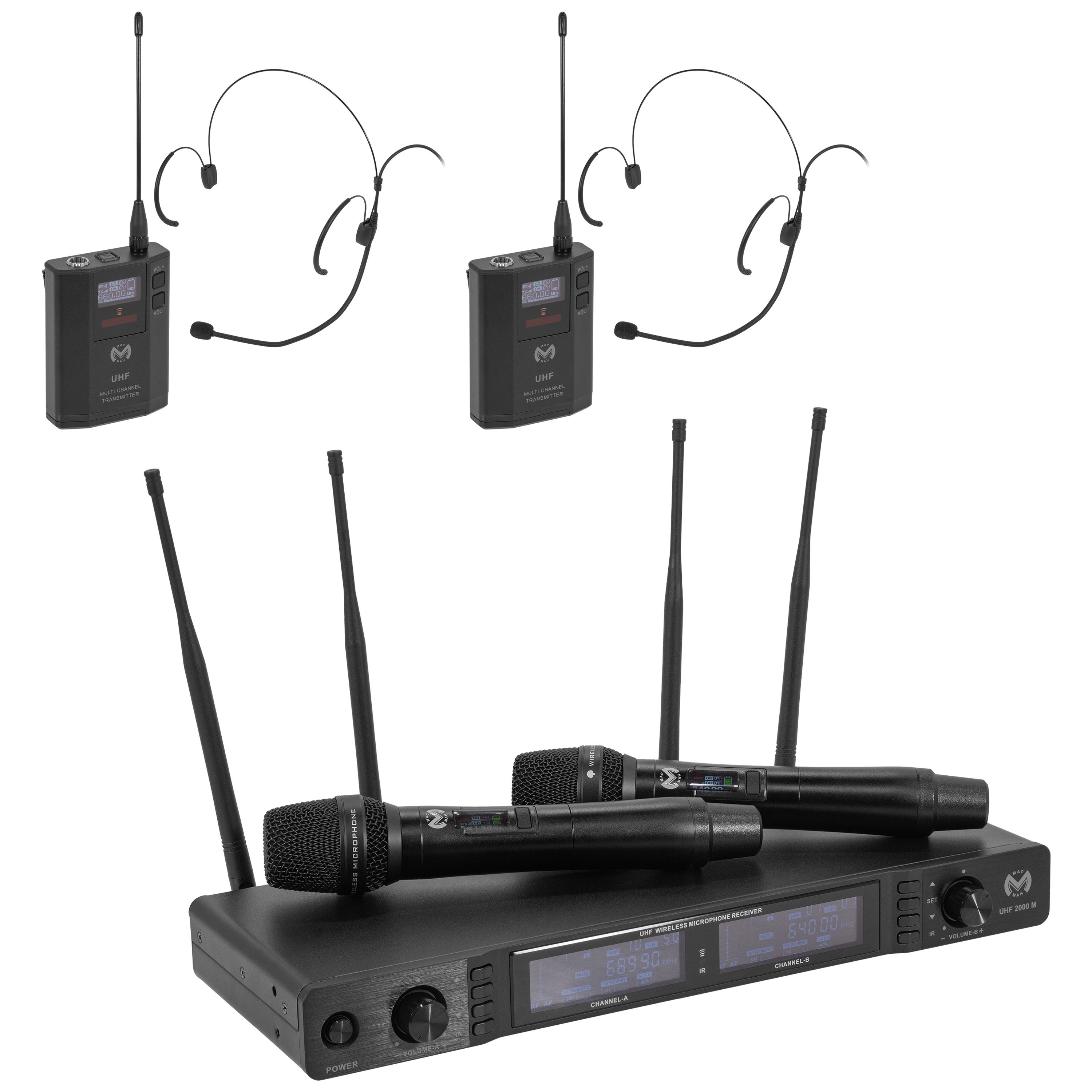 Mac Mah UHF 2000 M + 2 UHF 1000 Bodypack