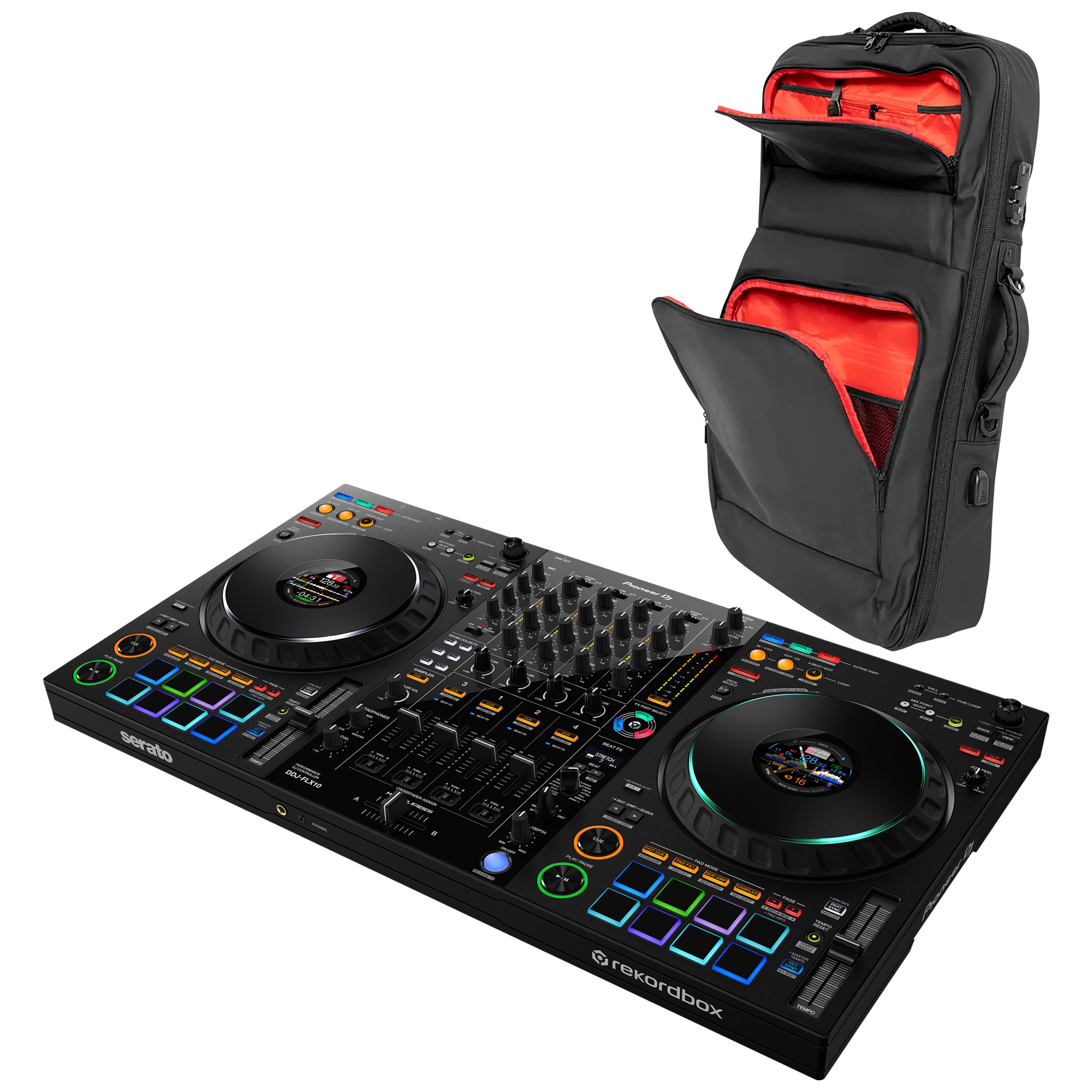 Pioneer DJ DDJ-FLX10 + K-Max MK3 Backpack
