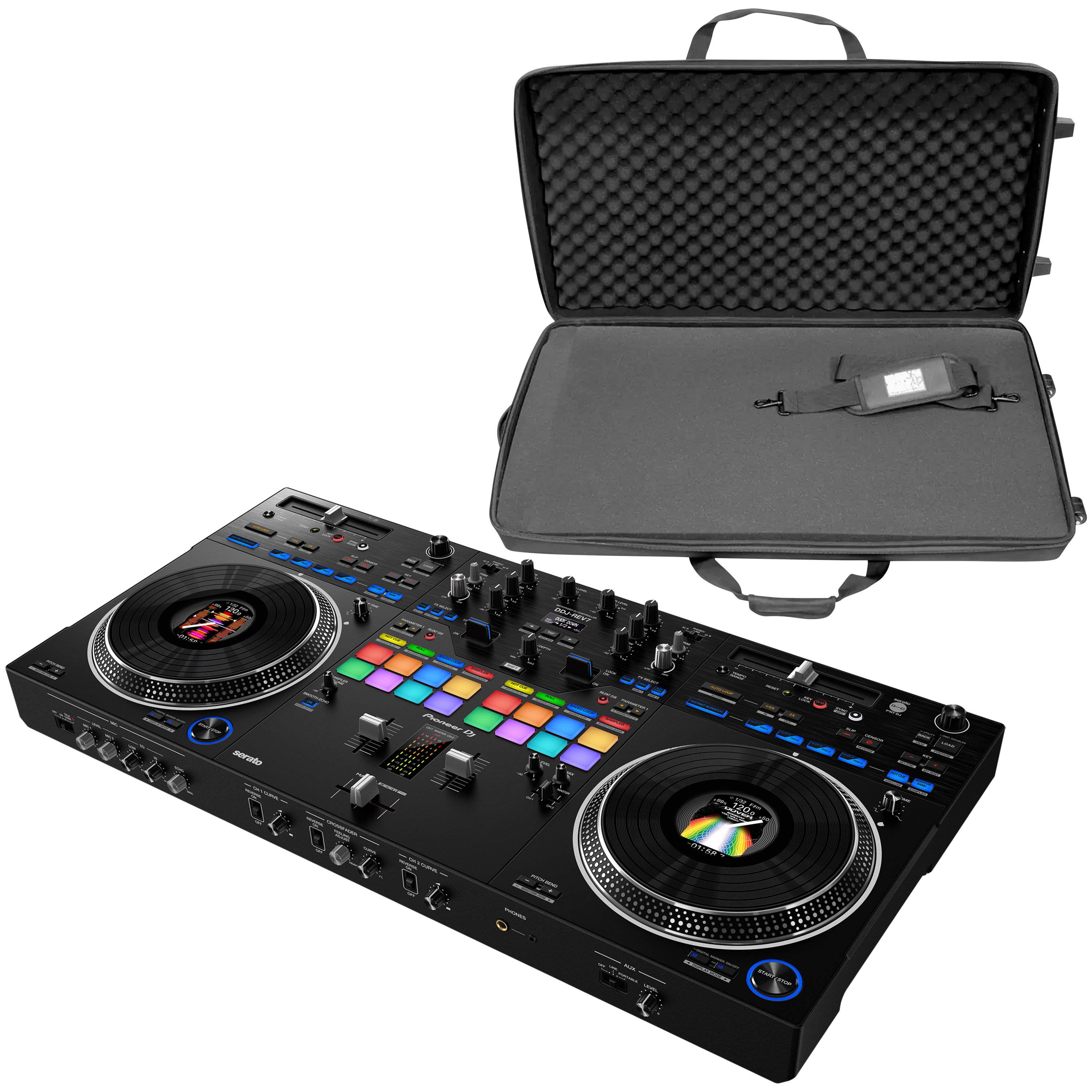 Pioneer DJ DDJ-REV7 + Eva-Case Pickfoam XXL Wheel