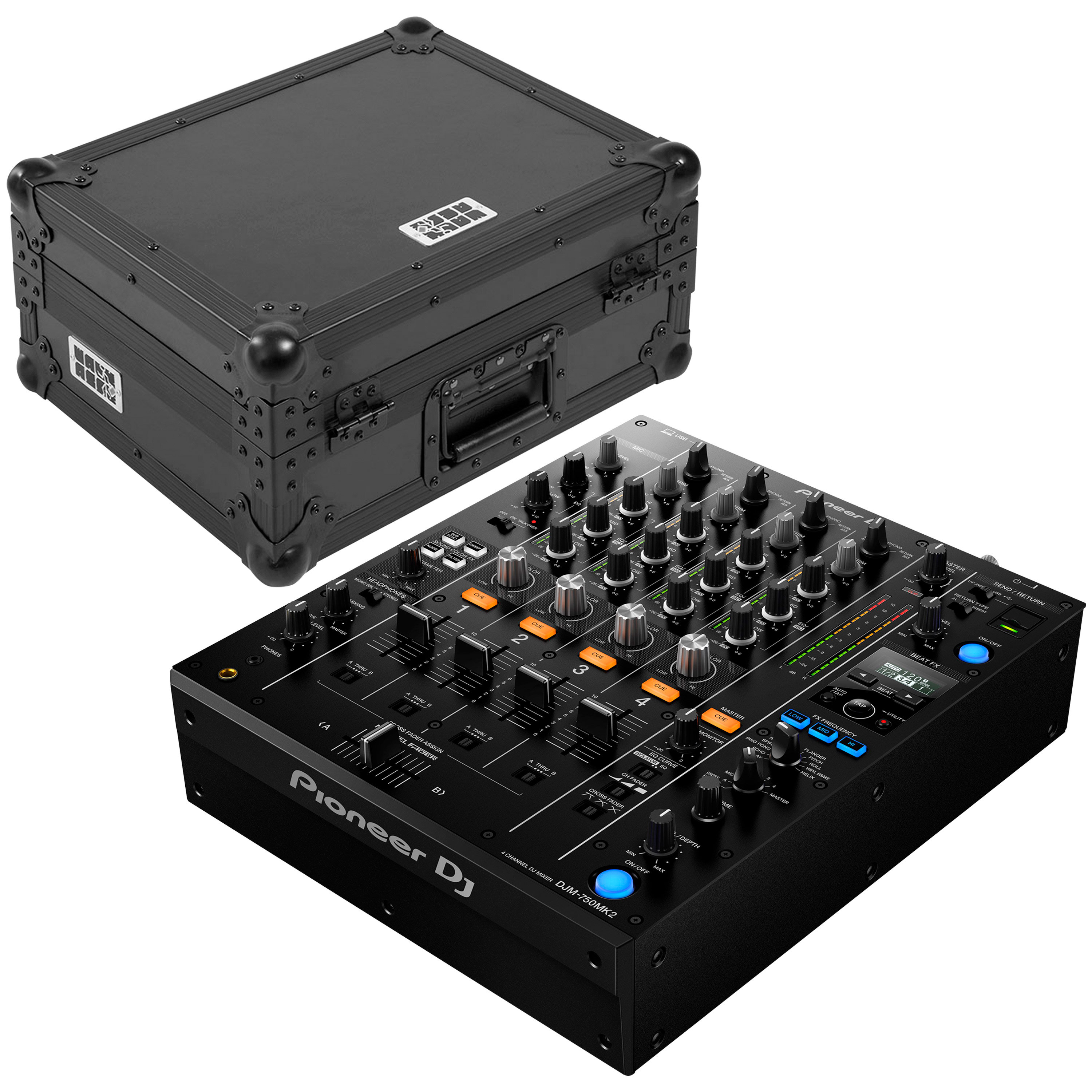 Pioneer DJ DJM 750 MK2 + Flight 12" Mixer CDJ Black