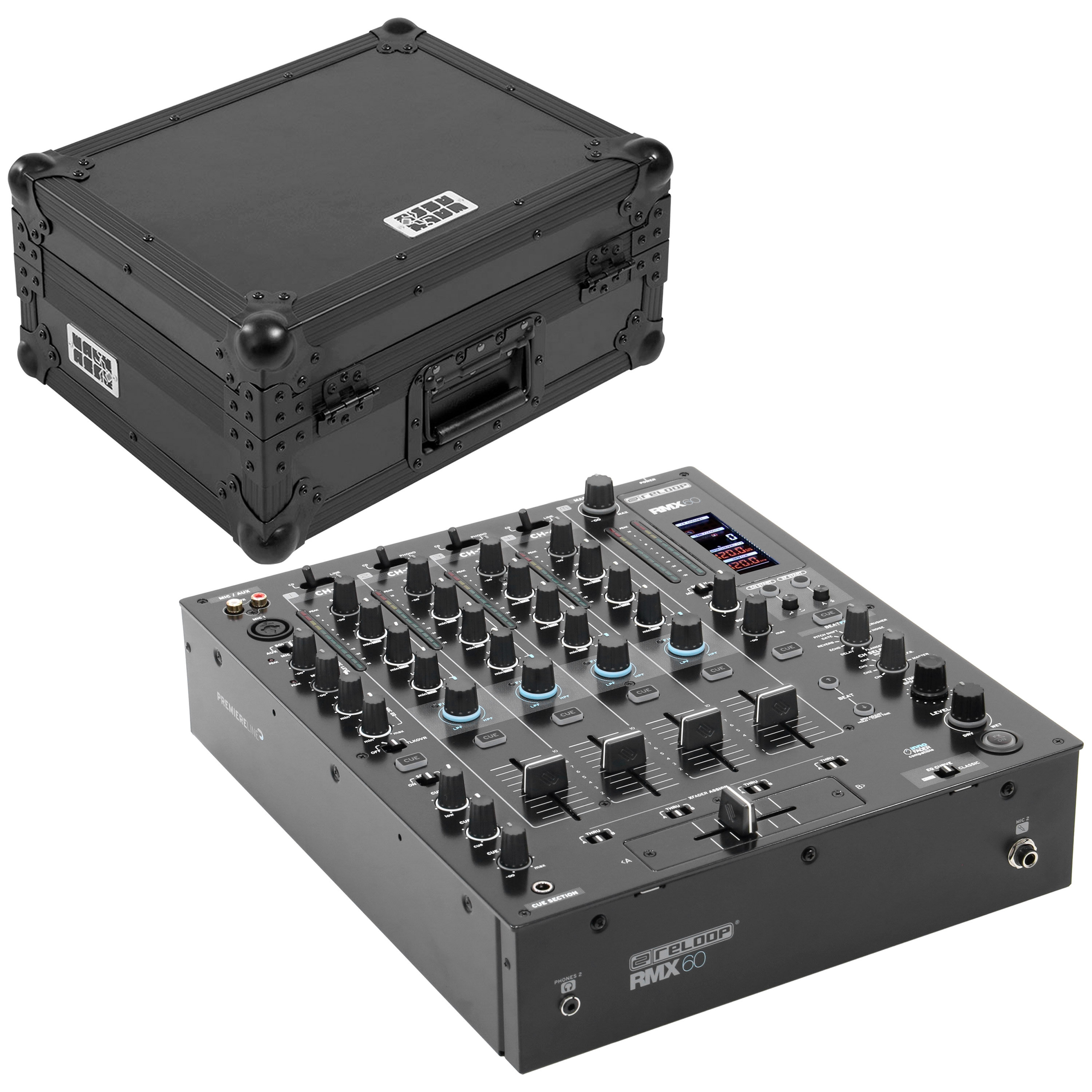 Reloop RMX 60 DIGITAL + Flight 12" Mixer CDJ Black