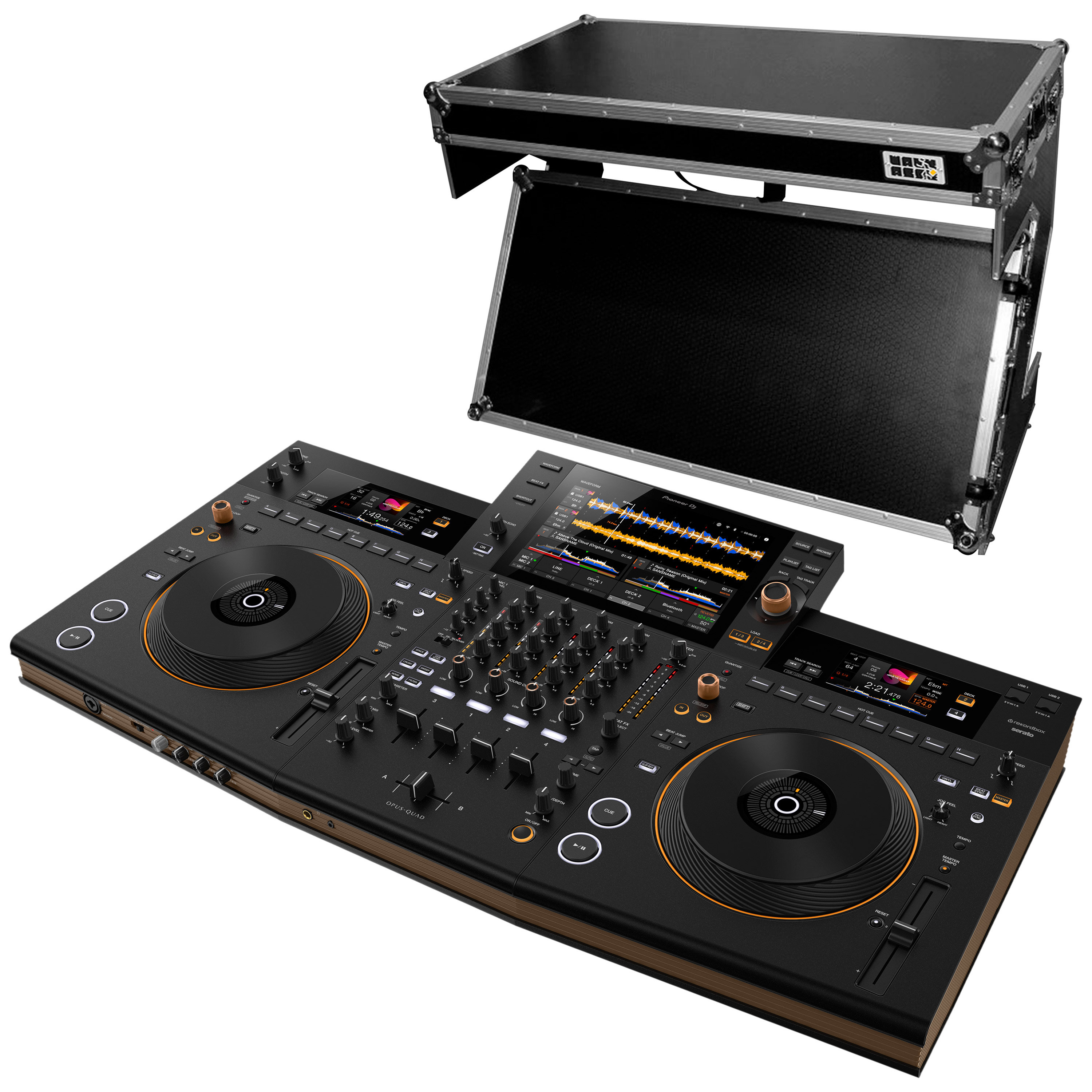 Pioneer DJ Opus-Quad + Table DJ Workstation Z Wheel Silver