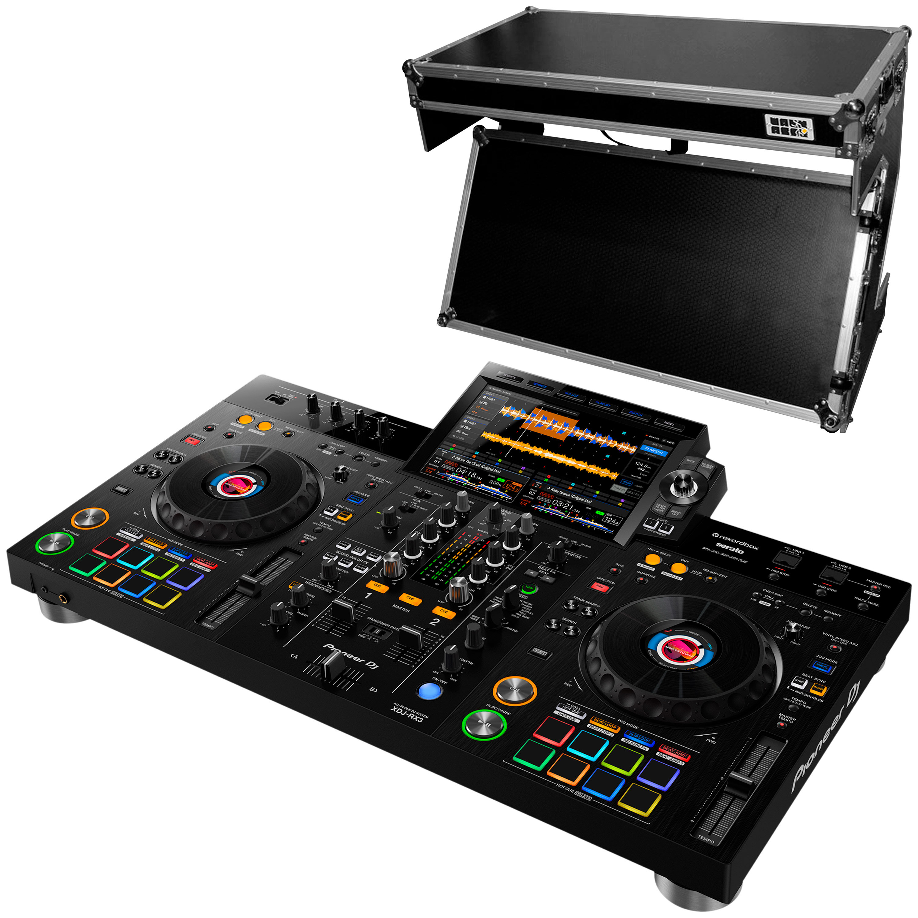 Pioneer DJ XDJ-RX3 + Table DJ Workstation Z Wheel Silver