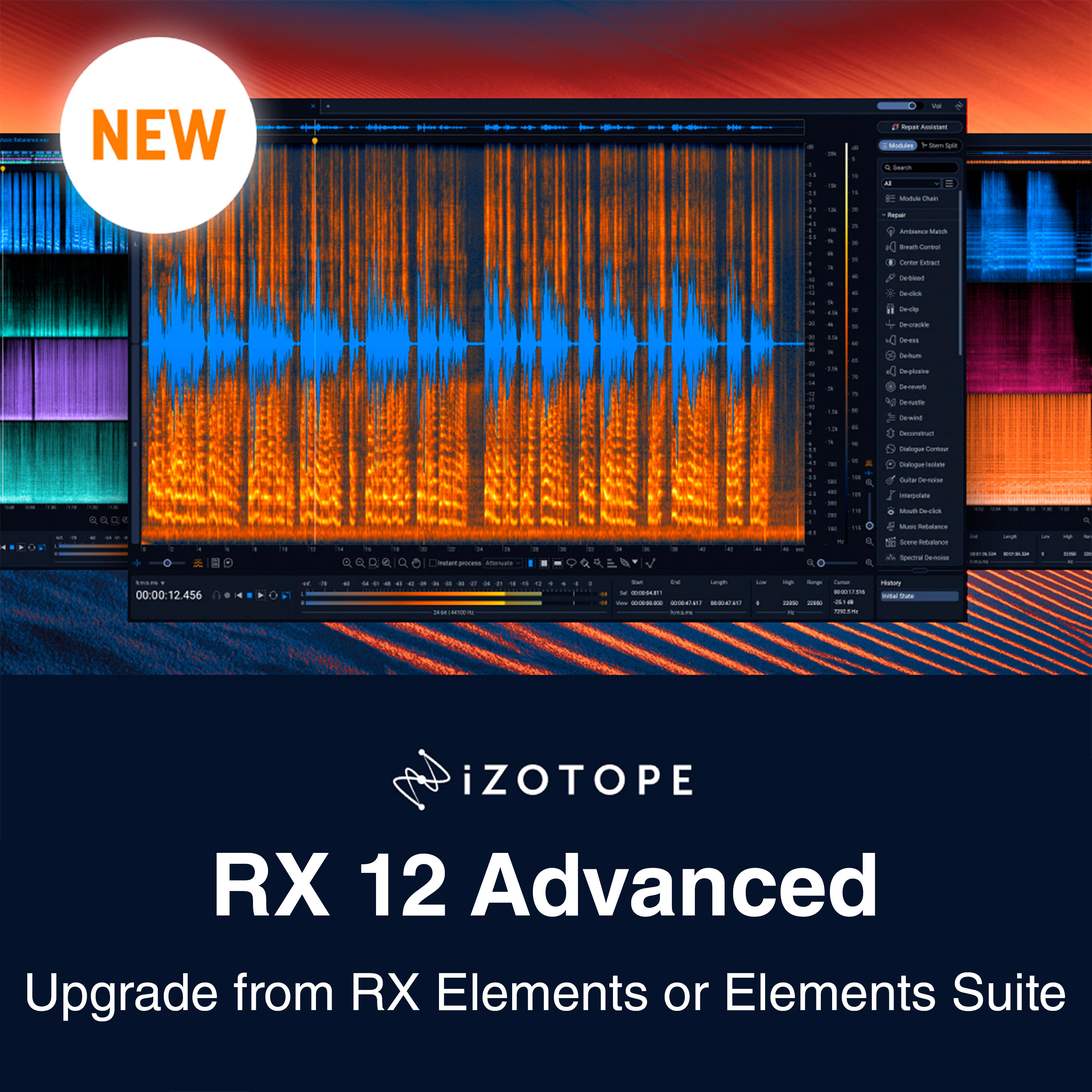 Izotope RX 12 Advanced : Upgrade from RX Elements or Elements Suite (licence)