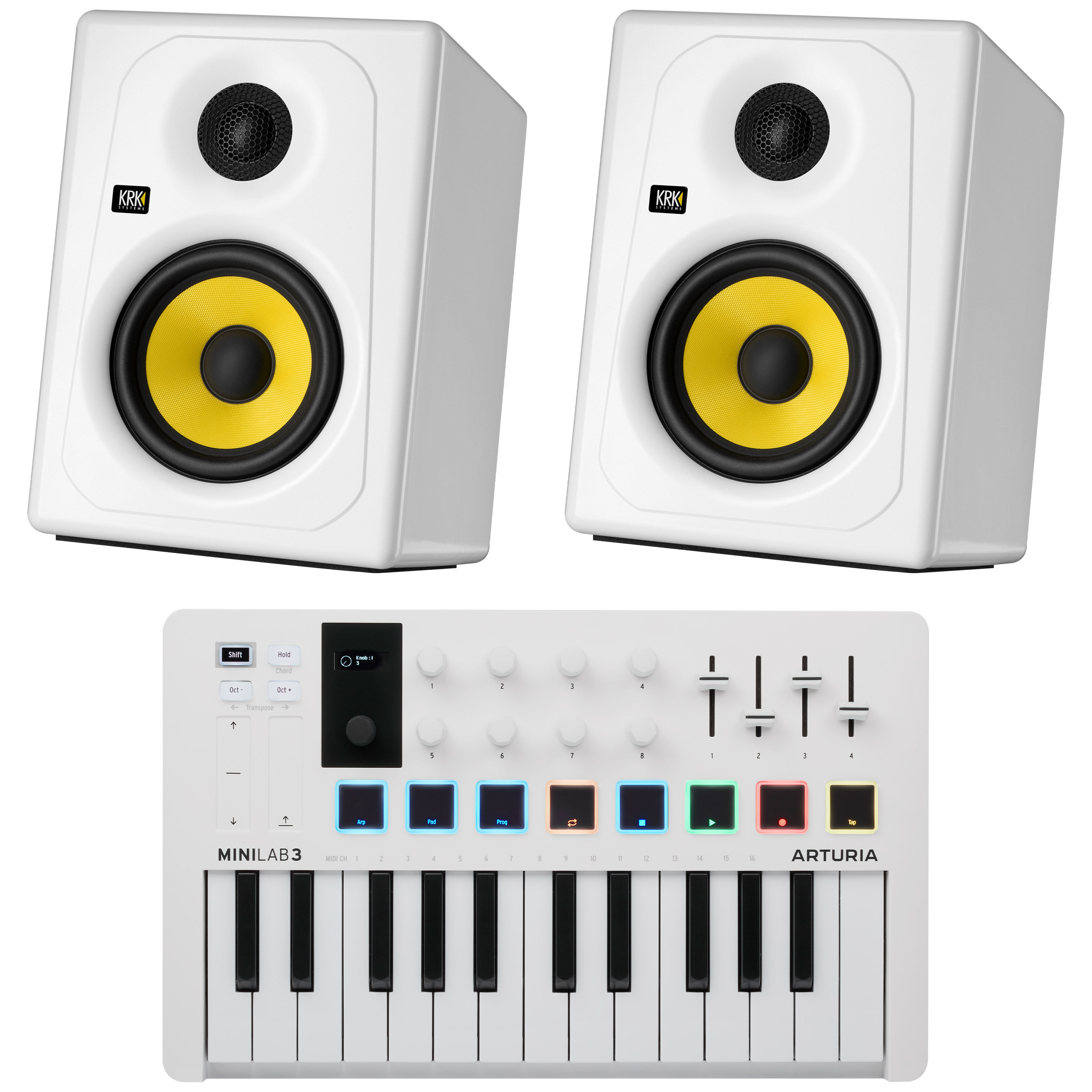 Krk Kreate 5 White + Minilab 3 White