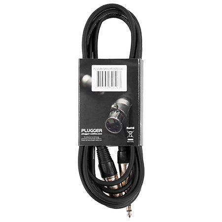 Câble XLR mâle 3b - Jack mâle stéréo 3m Easy Plugger