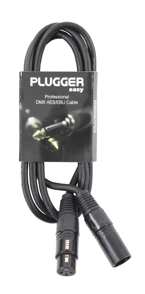 Cavo A Bretella XLR Femmina 3 Pin - XLR Maschio 3 Pin, 0,60 M, PLUGGER Gamme Easy, Per Audio Professionale - 3