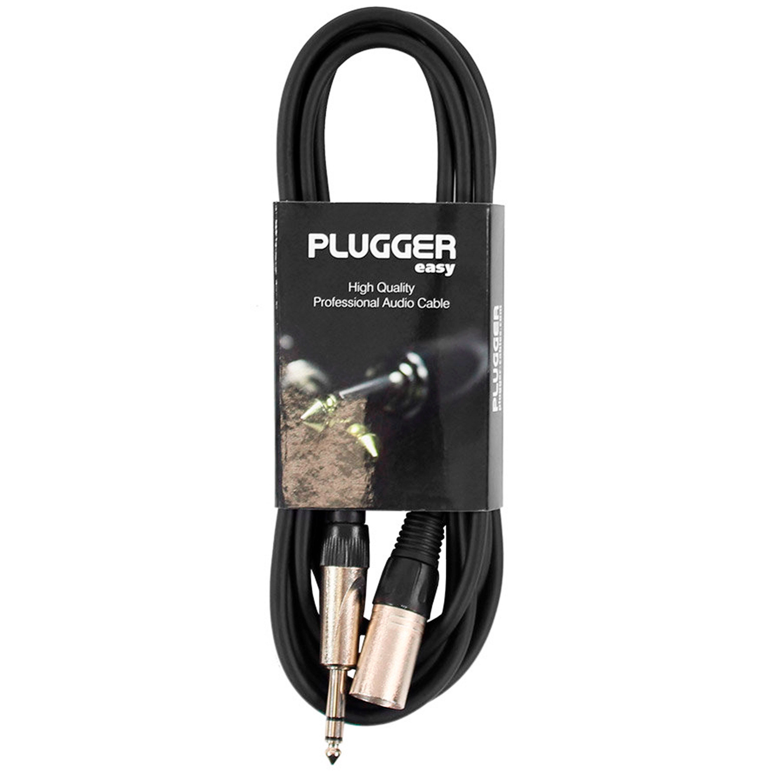 Plugger Câble XLR mâle 3b - Jack mâle stéréo 3m Easy