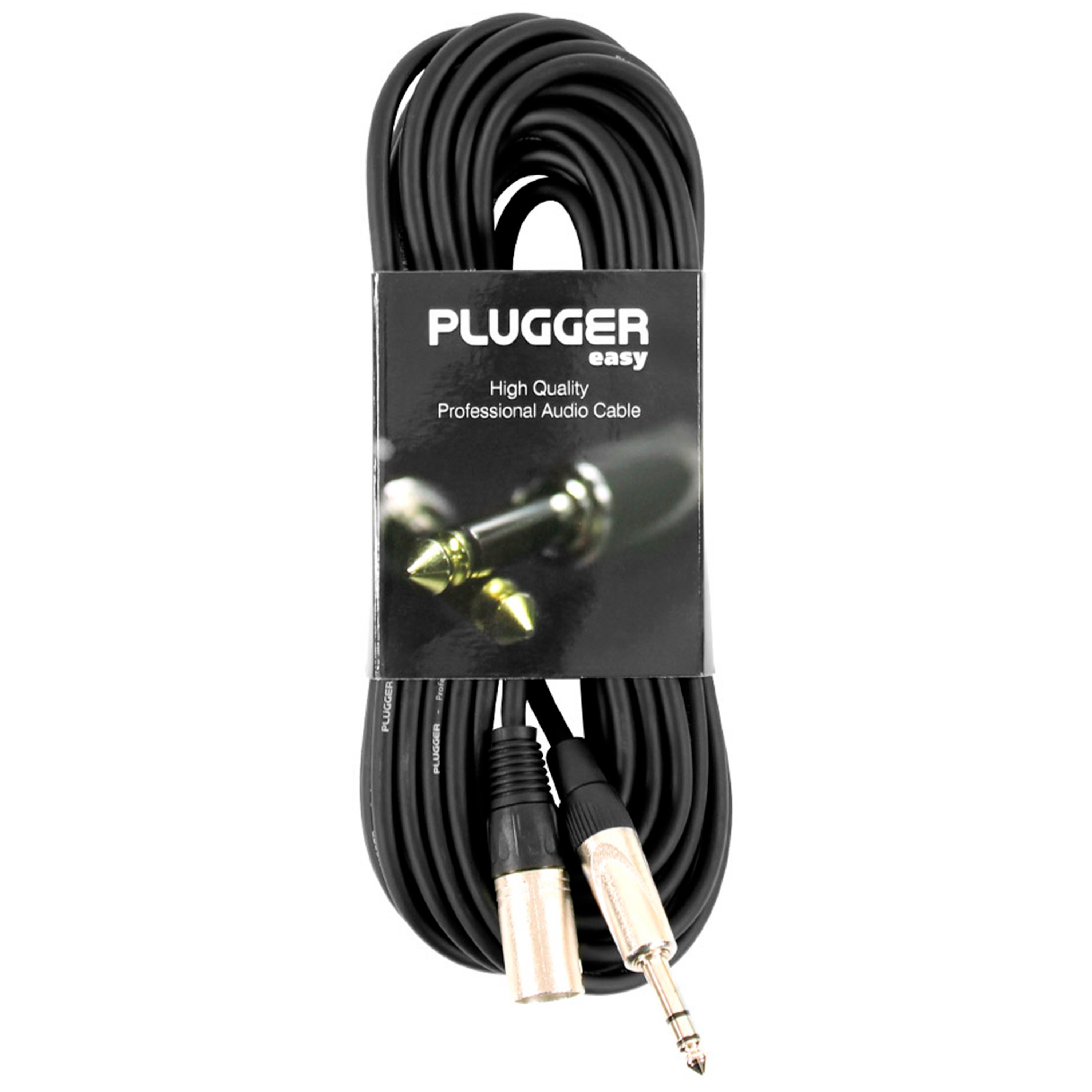 Plugger Câble XLR mâle 3b - Jack mâle stéréo 10m Easy