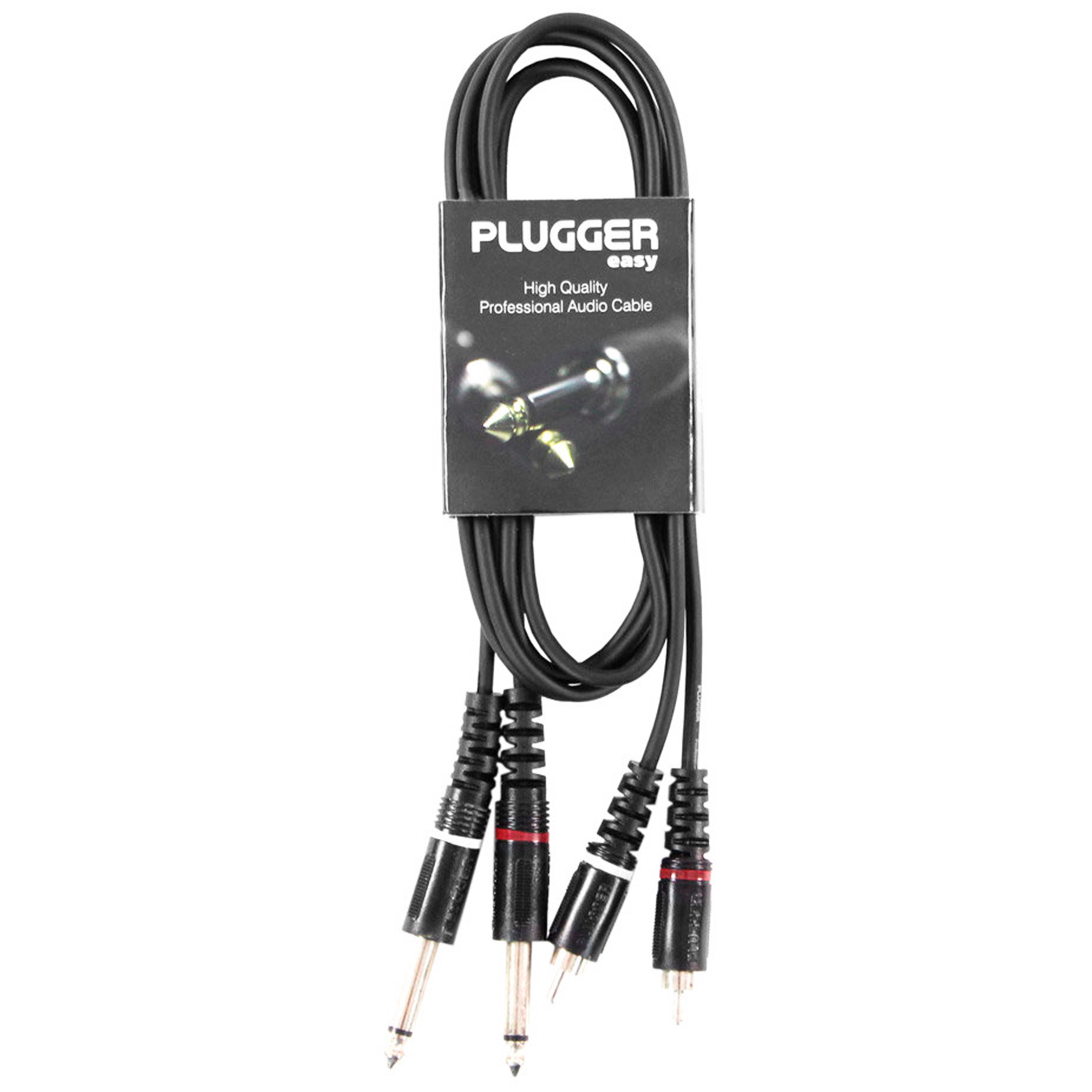Plugger Câble Bretelle RCA Mâle - Jack Mâle Mono 1.50m Easy
