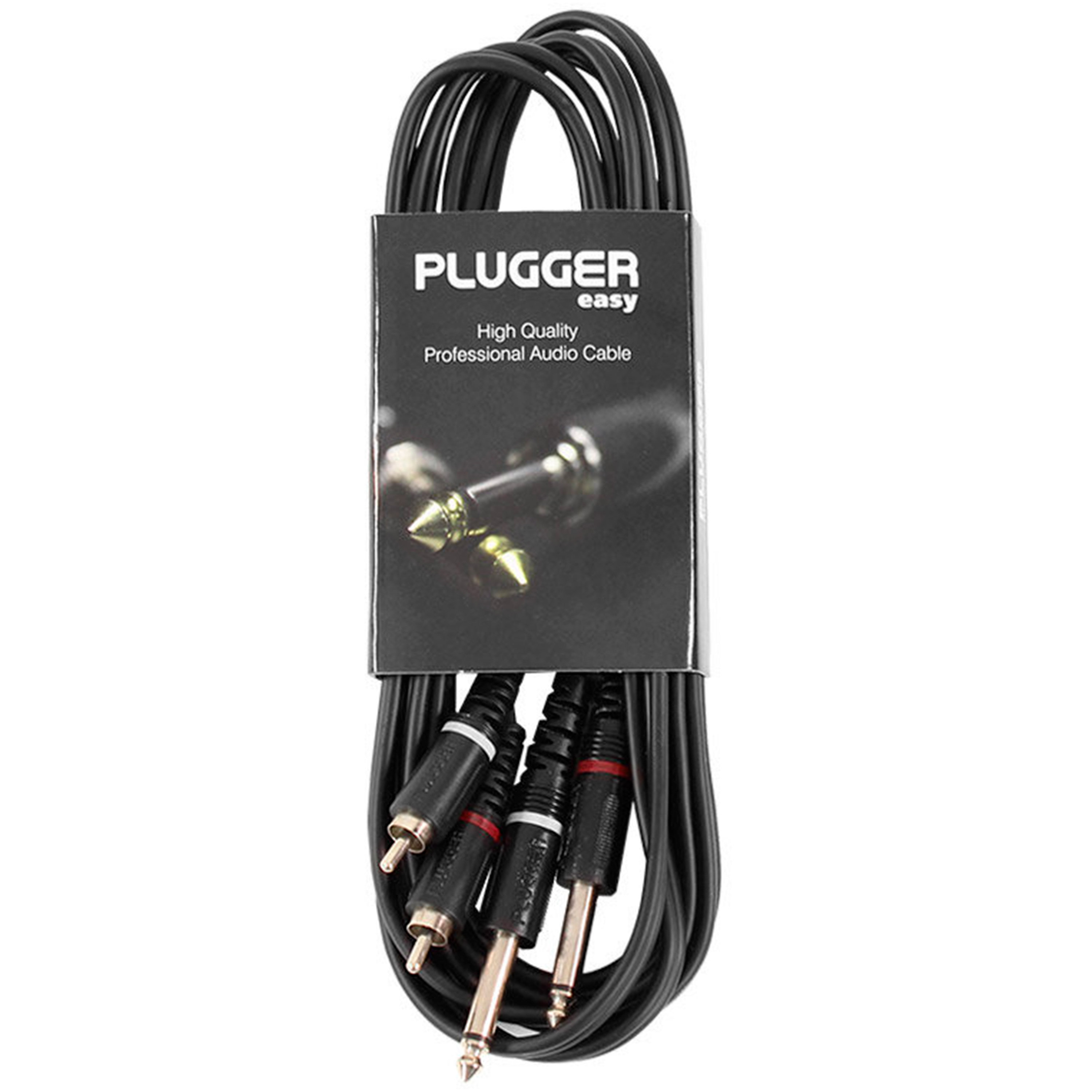 Plugger Câble Bretelle RCA Mâle - Jack Mâle Mono 3m Easy