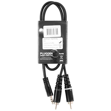 Câble Y Mini Jack Mâle Stéréo - RCA Mâle 0.60m Easy Plugger