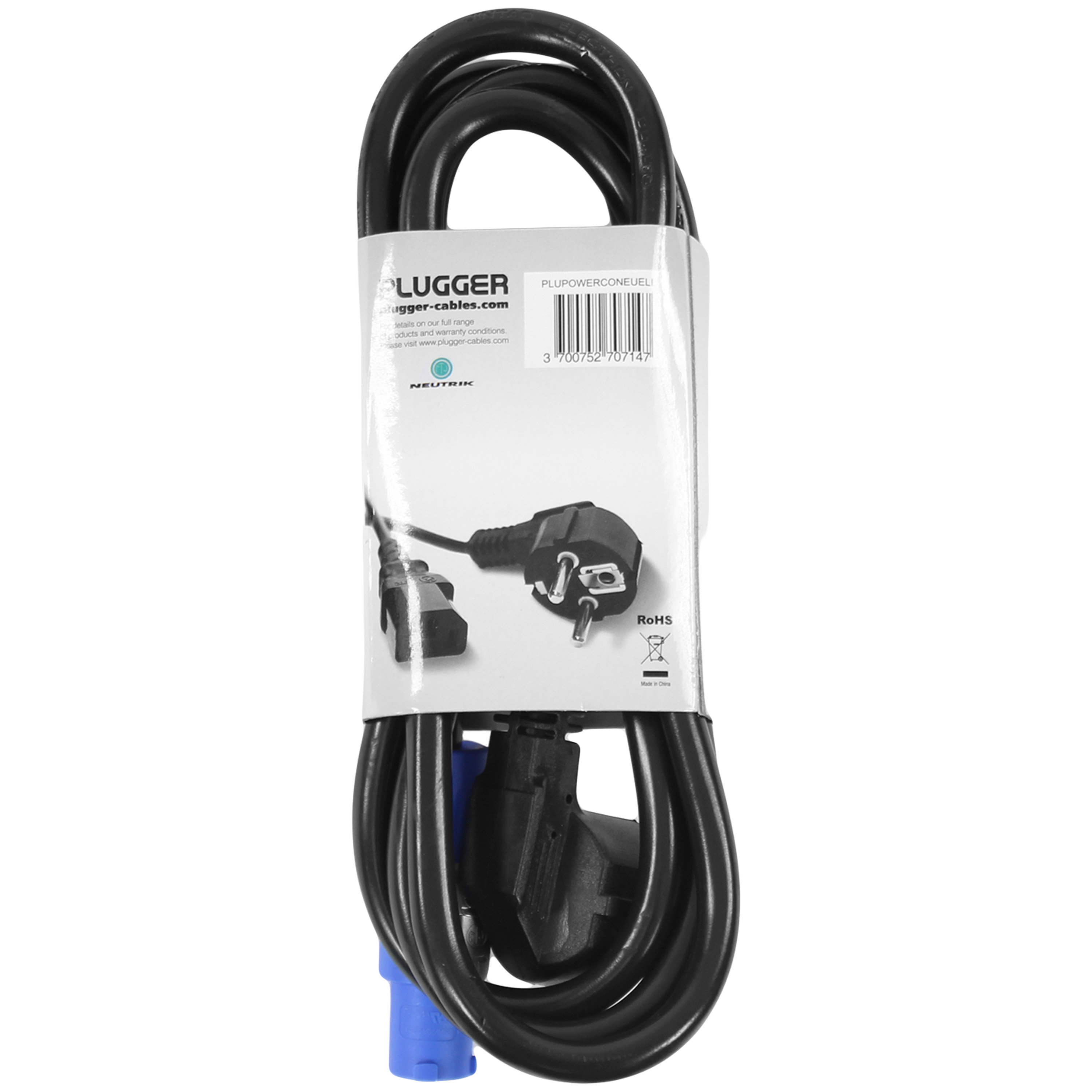 Plugger Câble d'alimentation Powercon norme EU 1.8m Elite