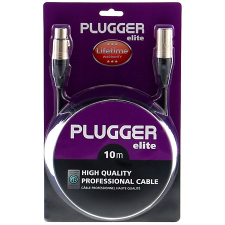 Câble XLR femelle 3b - XLR mâle 3b 10m Elite Plugger