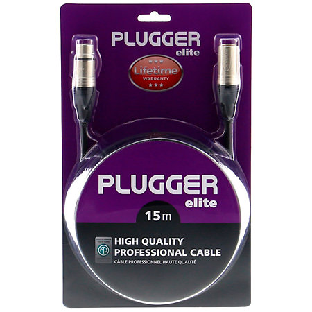Câble XLR femelle 3b - XLR mâle 3b 15m Elite Plugger