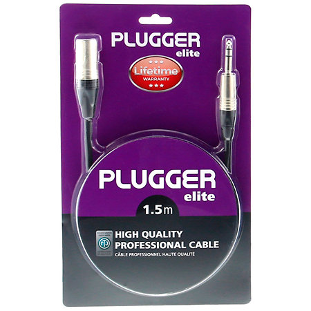 Câble XLR mâle 3b - Jack mâle stéréo 1,50m Elite Plugger