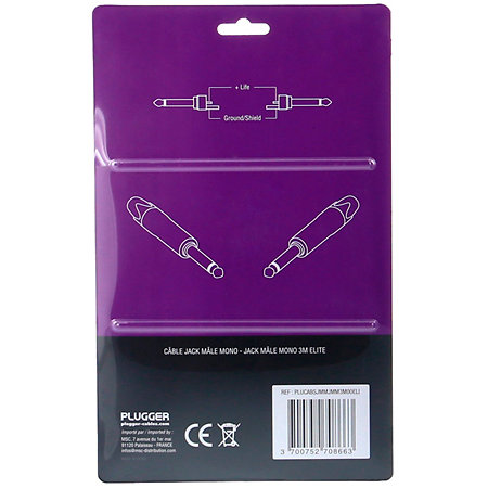 Câble Jack Mâle Mono - Jack Mâle Mono 1.50 m Elite Plugger
