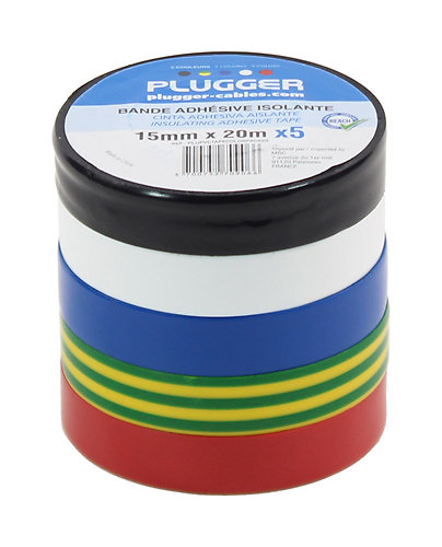 Plugger PVC Tape Color Pack 20 mètres