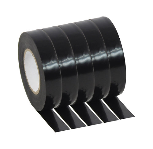 PVC Tape Black Pack 5x 20 mètres Plugger