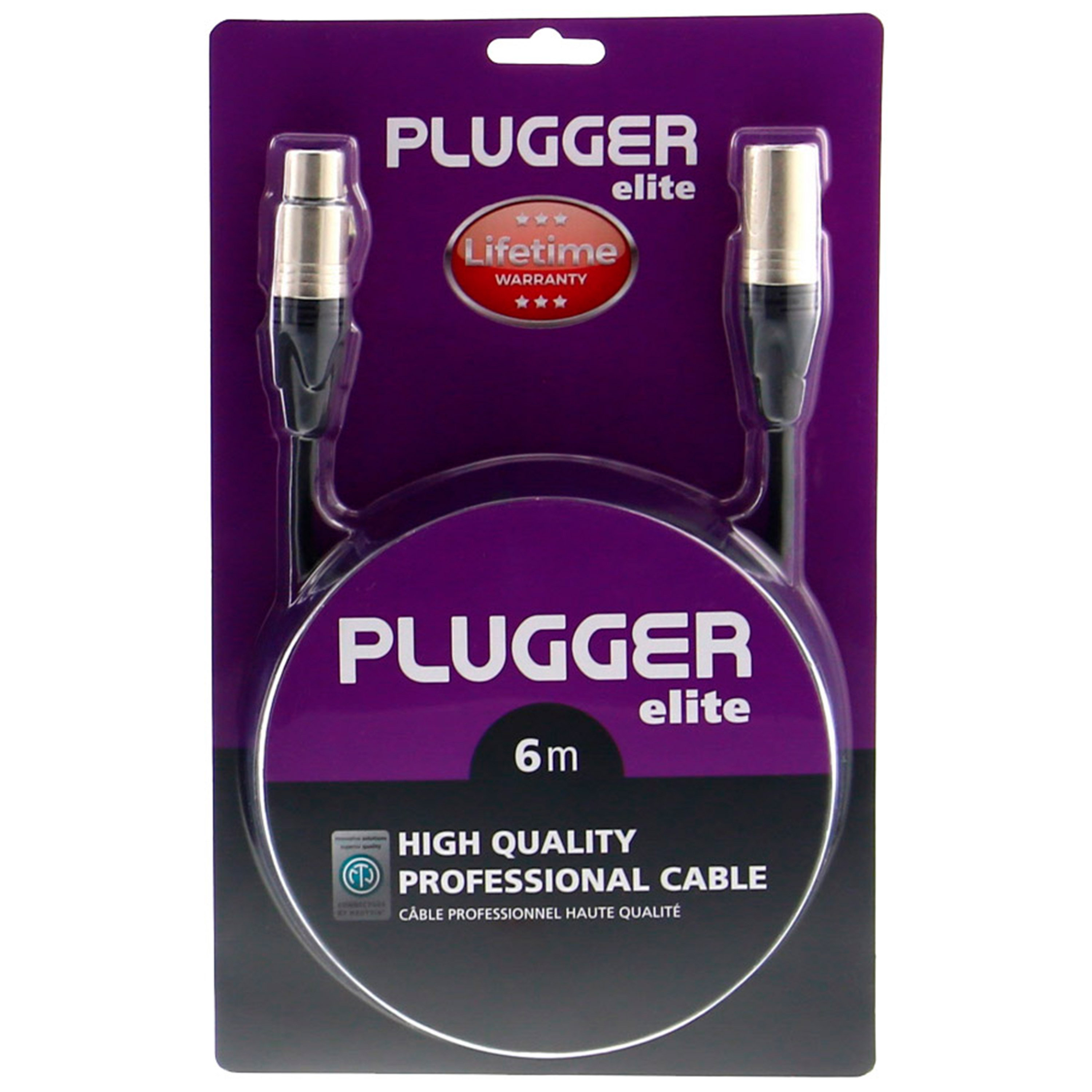 Plugger Câble XLR femelle 3b - XLR mâle 3b 6m Elite