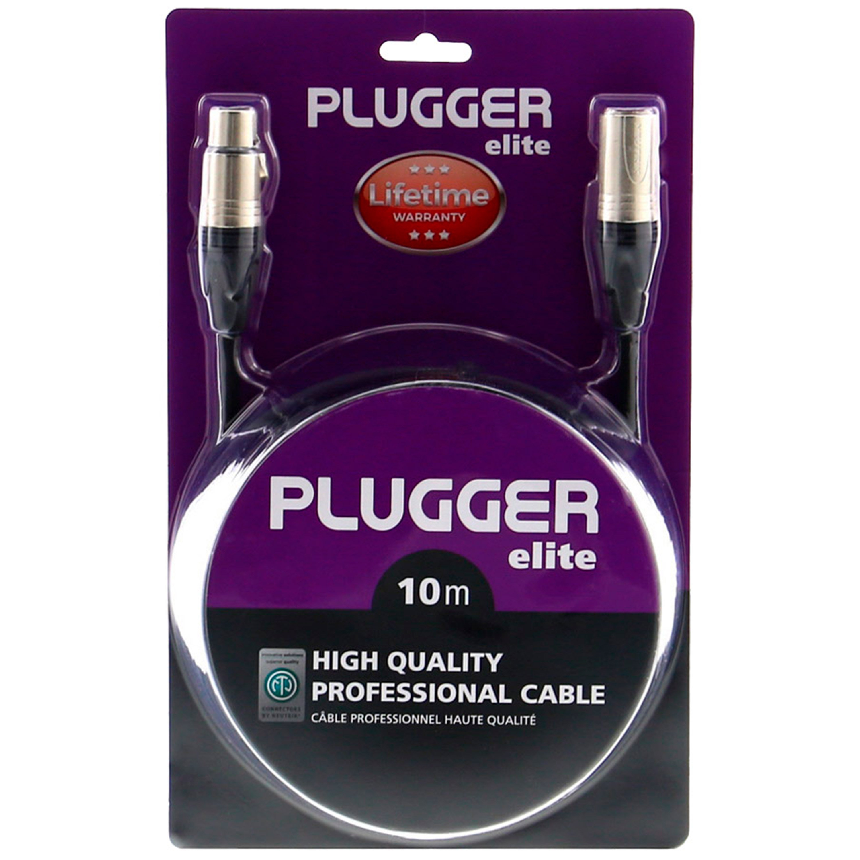 Plugger Câble XLR femelle 3b - XLR mâle 3b 10m Elite