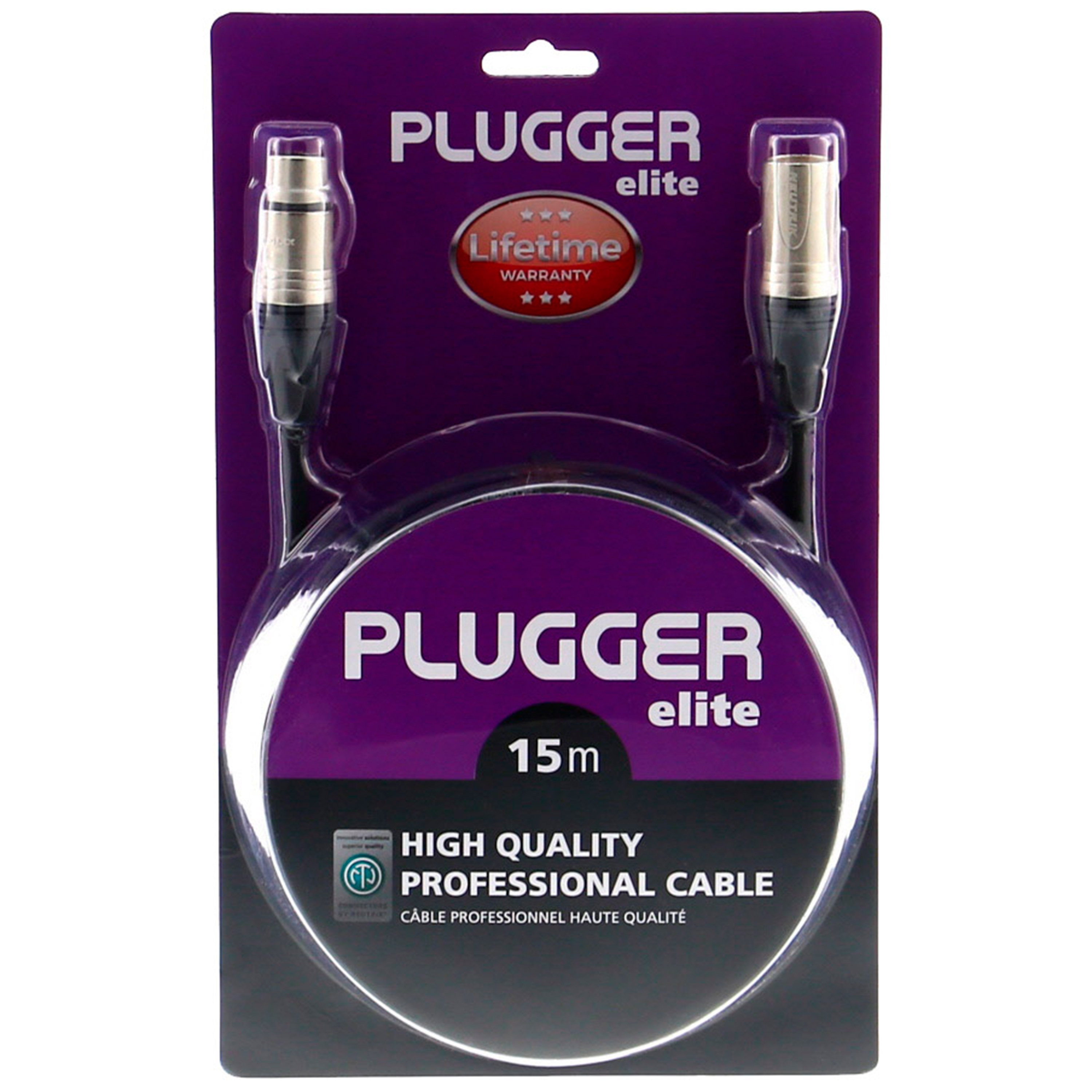 Plugger Câble XLR femelle 3b - XLR mâle 3b 15m Elite
