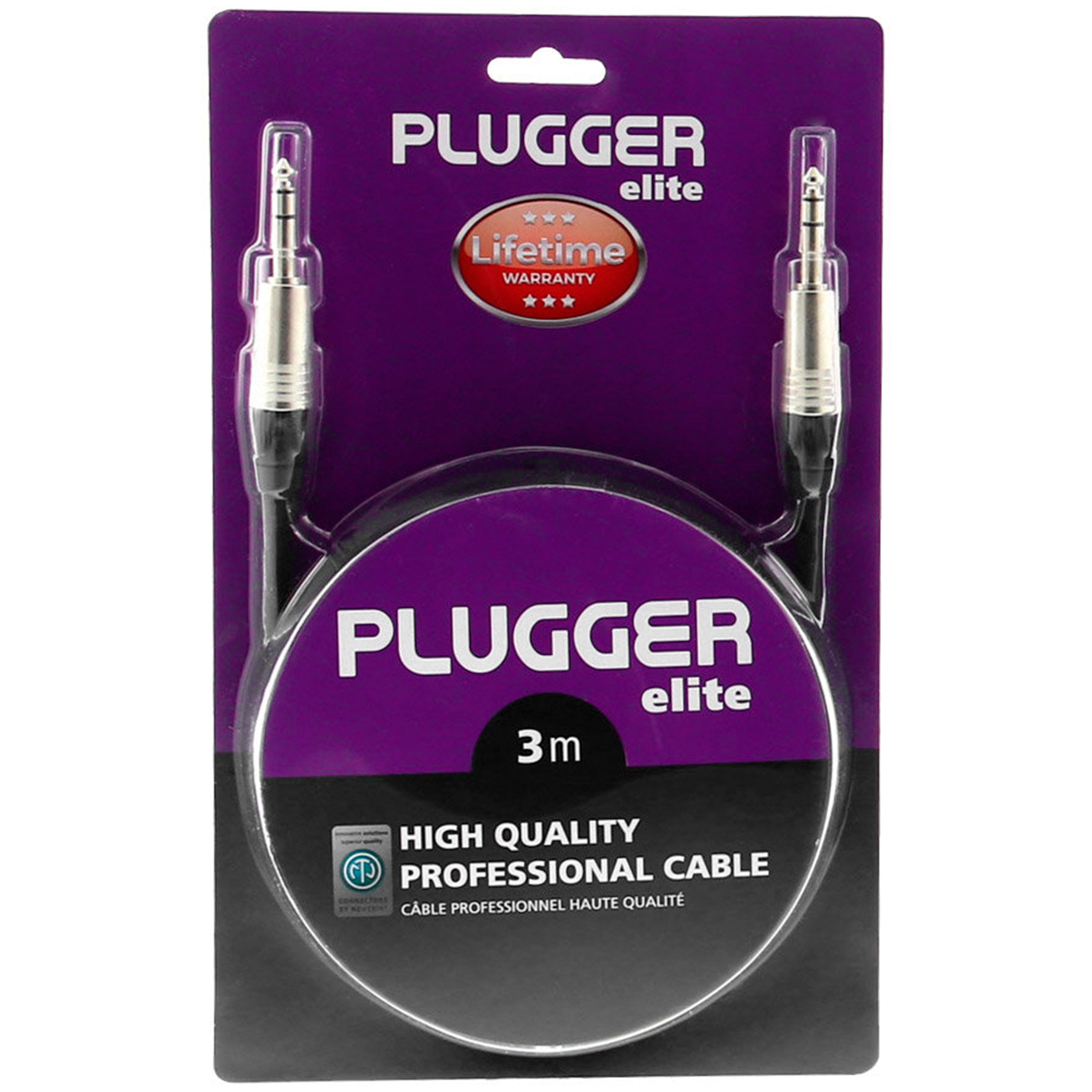 Plugger Câble Jack Mâle Stéréo - Jack Mâle Stéréo 3m Elite