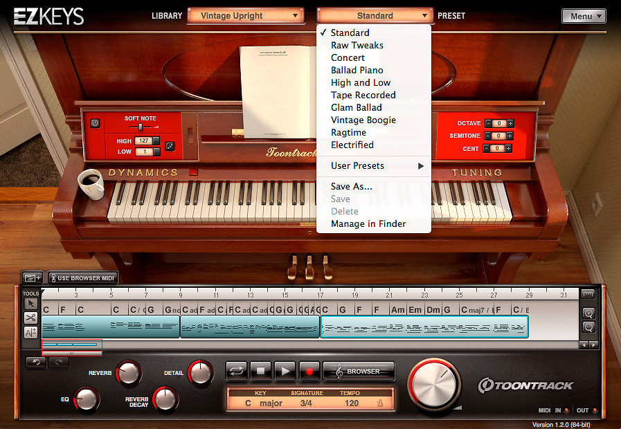 Vintage Upright EKX Toontrack