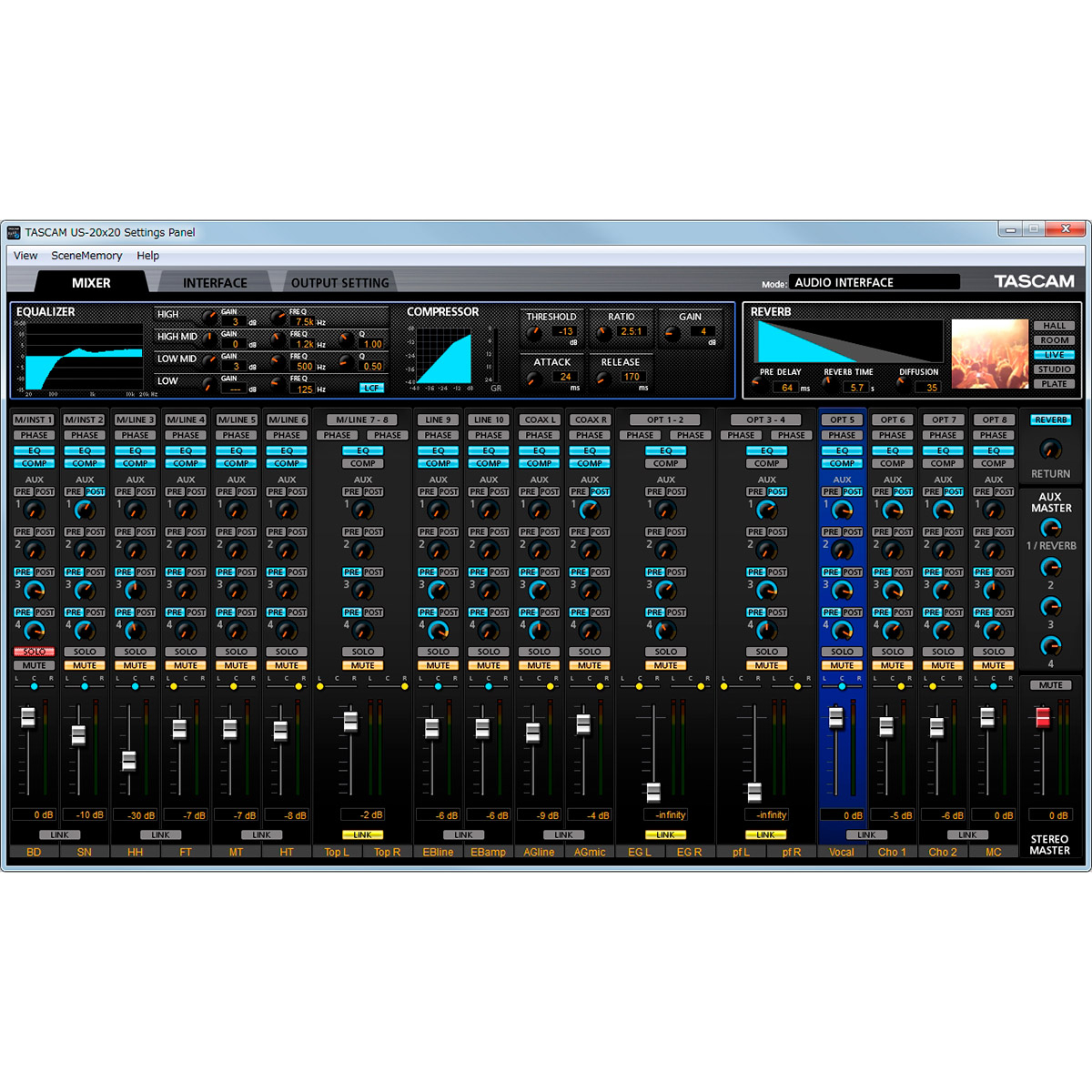 US20x20 Carte Son Tascam Univers Sons