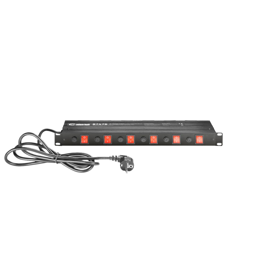 Multiprise 6 Prises Rack 19 pouces 1U 87476 : Multiprises Adam Hall ...