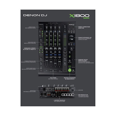 Pack X1800 Prime + Flight case Denon DJ